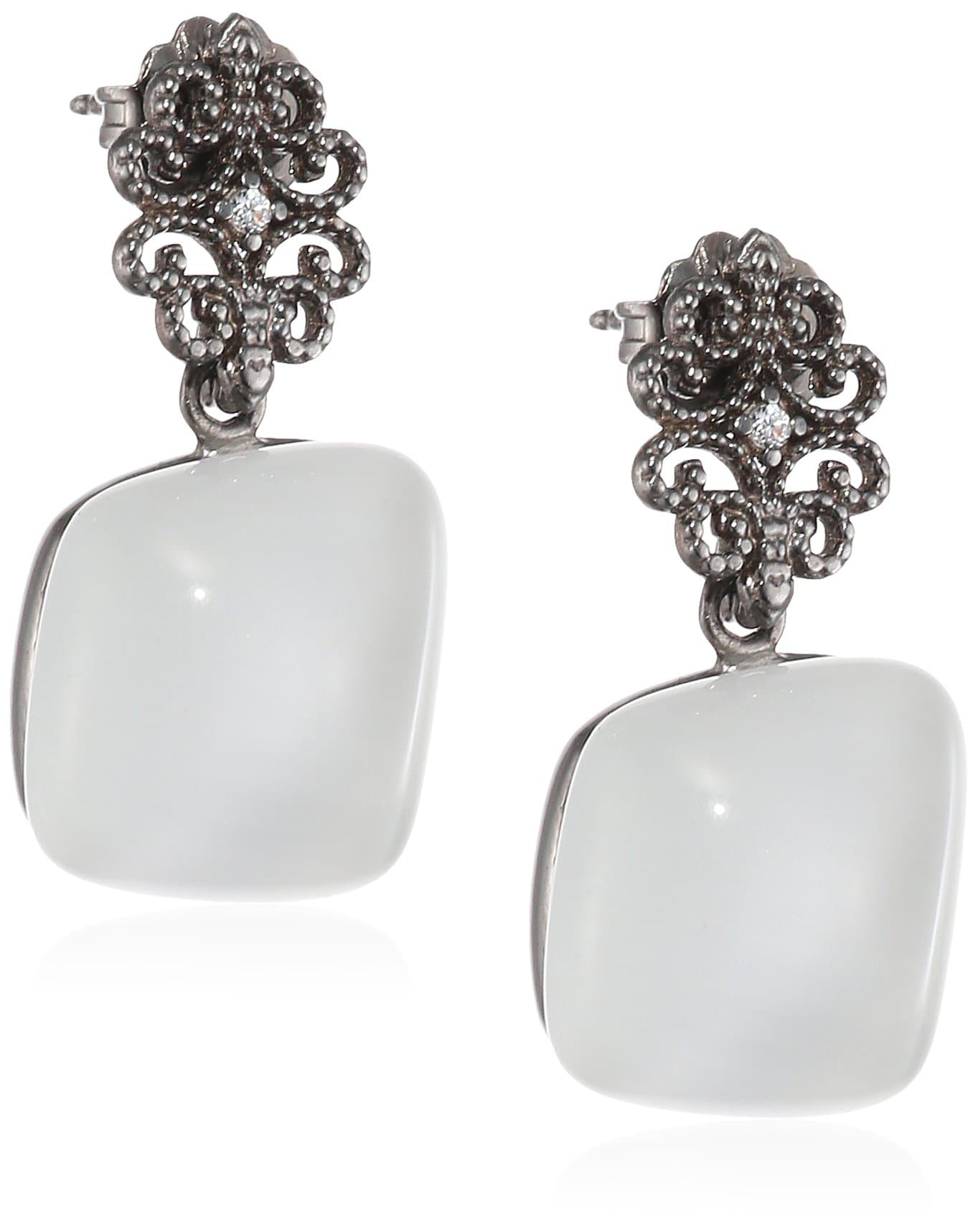 Augusta Misis Women's Earrings 925 Sterling Silver/White Zirconia-Quadratschliff Cat OR08900B 3 CM