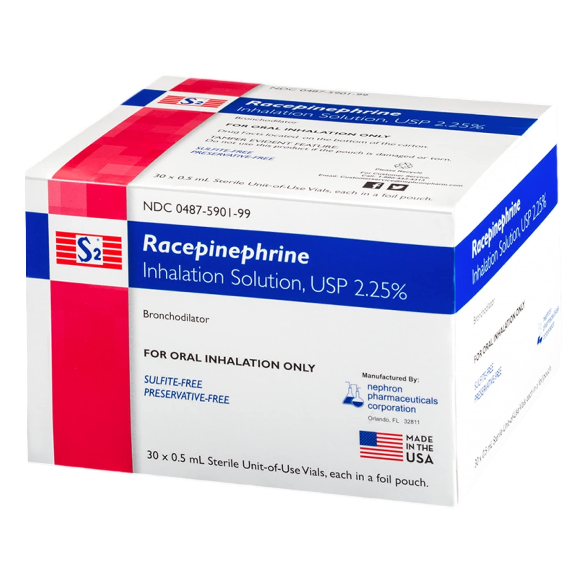 12458900 S2 Racepinephrine Inhalation Solution - Pack of 30