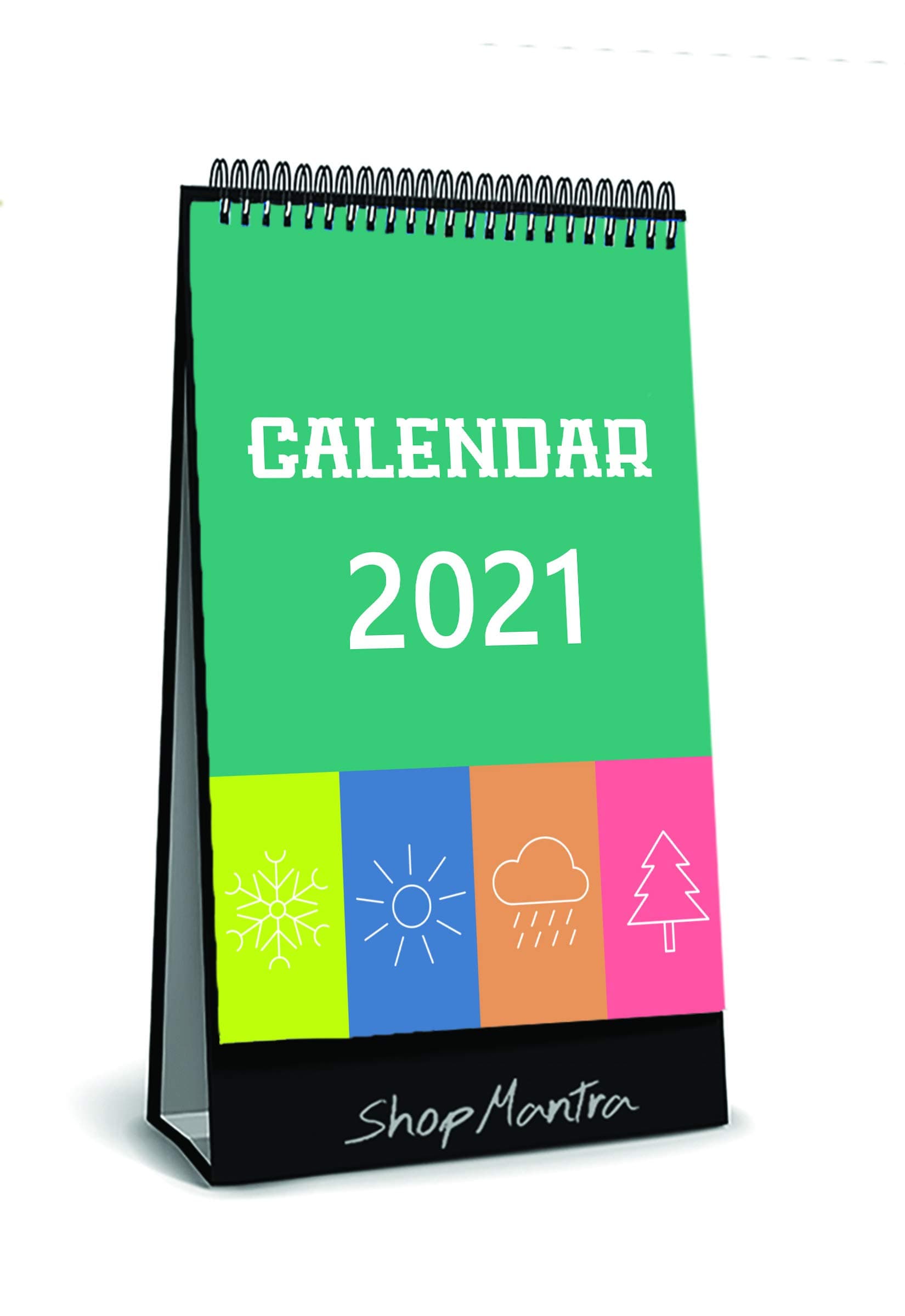 ShopMantra Cute Icon Desk Calendar/Table Calendar 2021 (Size 5.5" x 8" Inch)