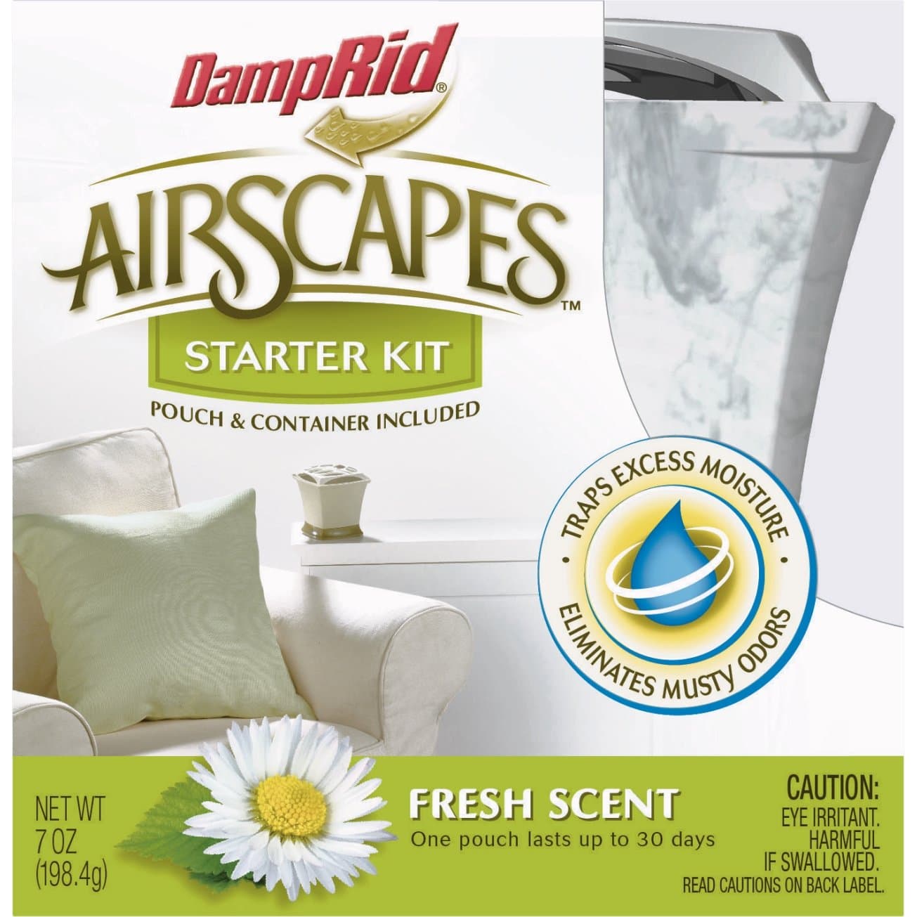 DampRid AS01WMFS Airscapes Dehumidifier Starter Kit, Fresh Scent