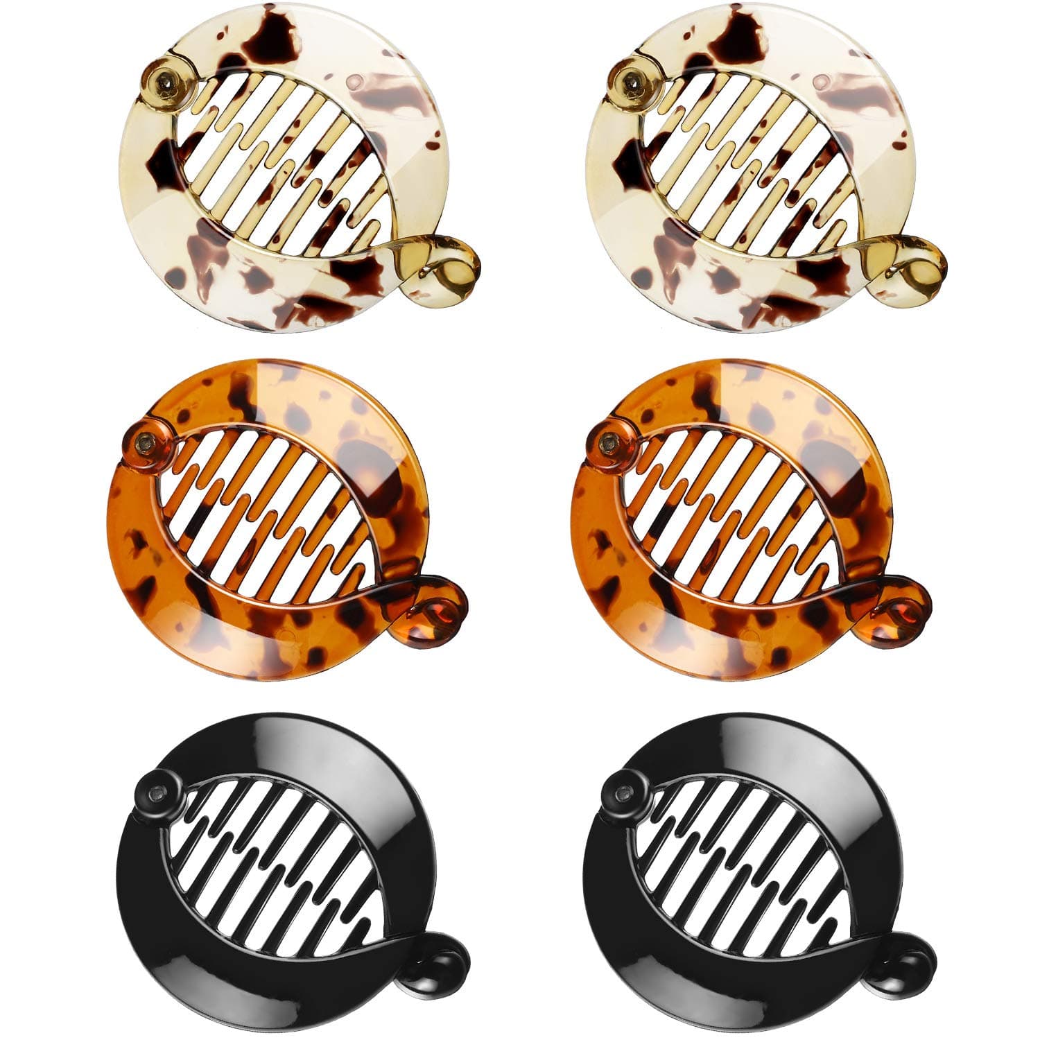 WILLBOND 6 Pieces Banana Hair Clips Banana Hair Combs Fishtail Hair Clip Combs Resin Banana Fish Grips for Women Girl Hair Accessories (2.5 Inch, Color 2)