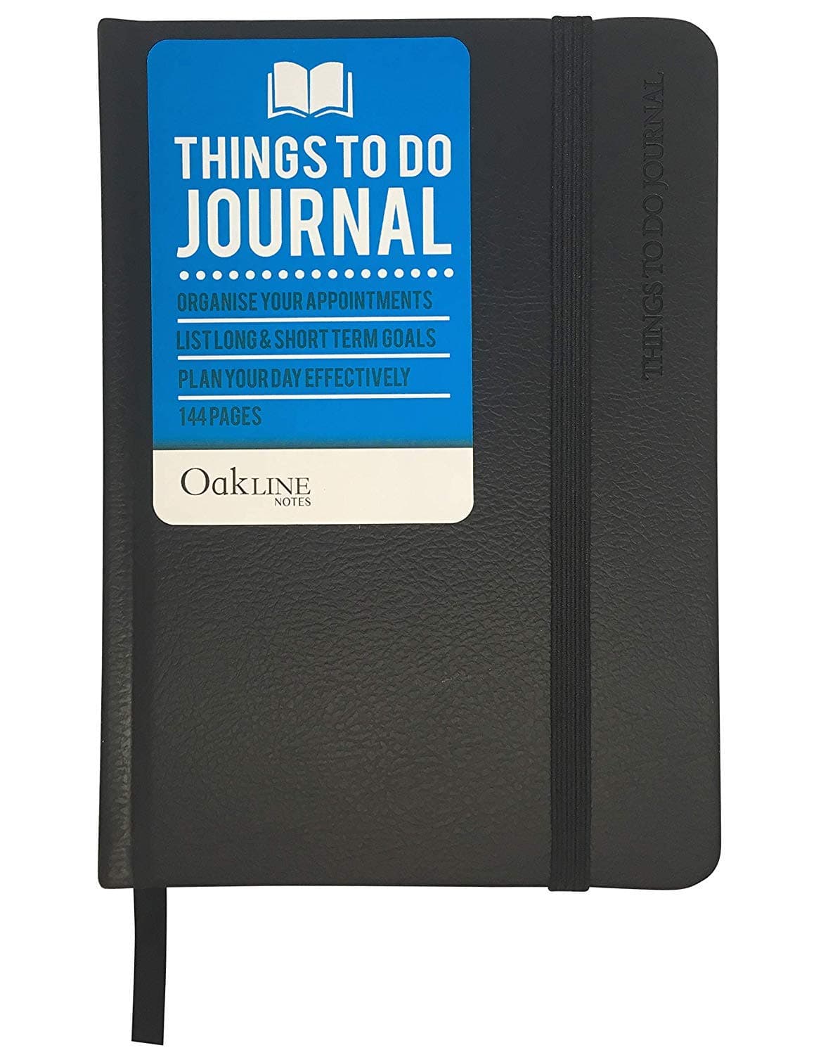 Things To Do Today Notebook Journal Pad by OaklineNotes - Personal Planning Diary Black durable Hardback Cover PU Leather Size A6