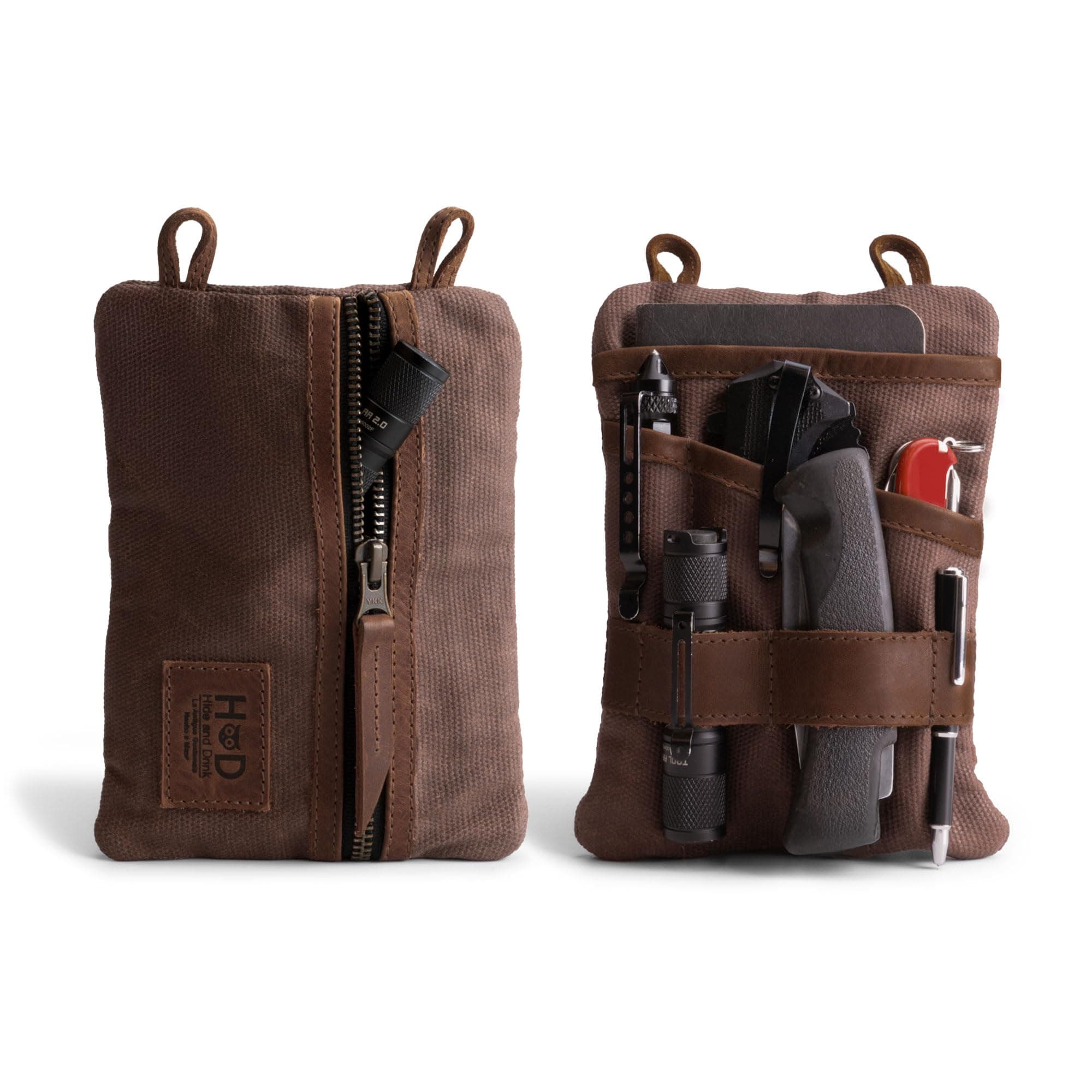 Hide & Drink, Multi-Tool Pocket Pouch XL, Durable Bag for Change, Handmade