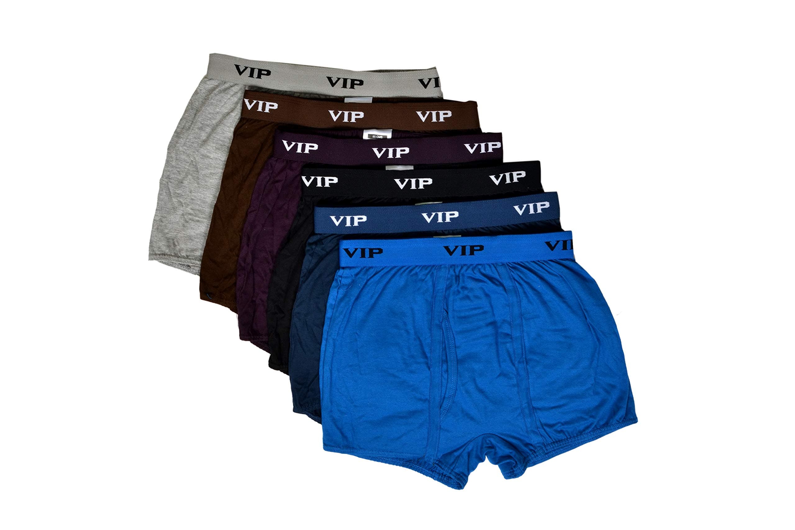 VIPPunch Men's Cotton Trunk Pack of 6 in Assorted Colours (Size - 85cm)