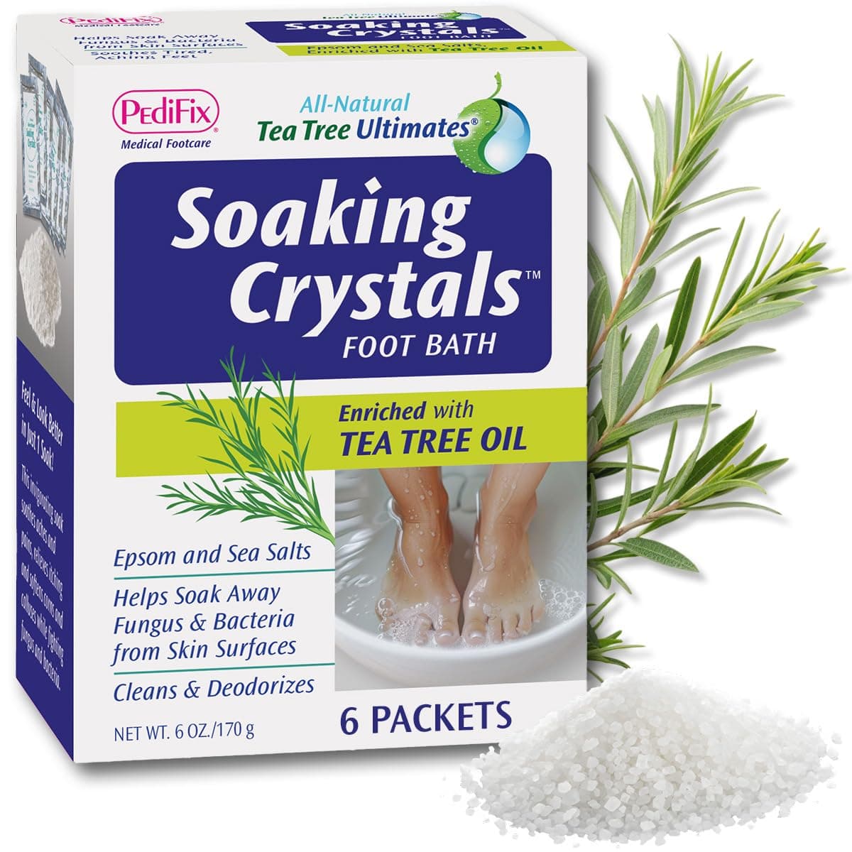 PediFix Soaking Crystals Foot Bath - (6) 1 oz. Packets per Box