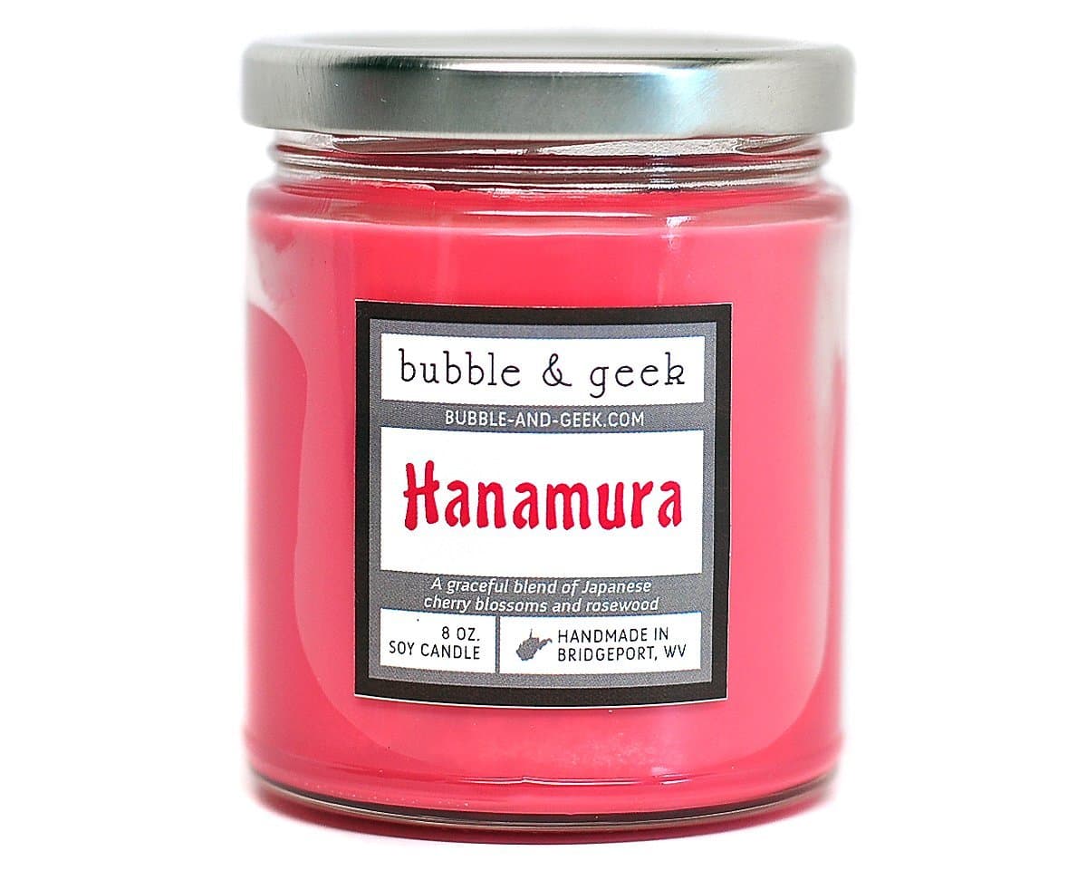 "Hanamura" Scented Soy Candle, Japanese cherry blossoms, rosewood
