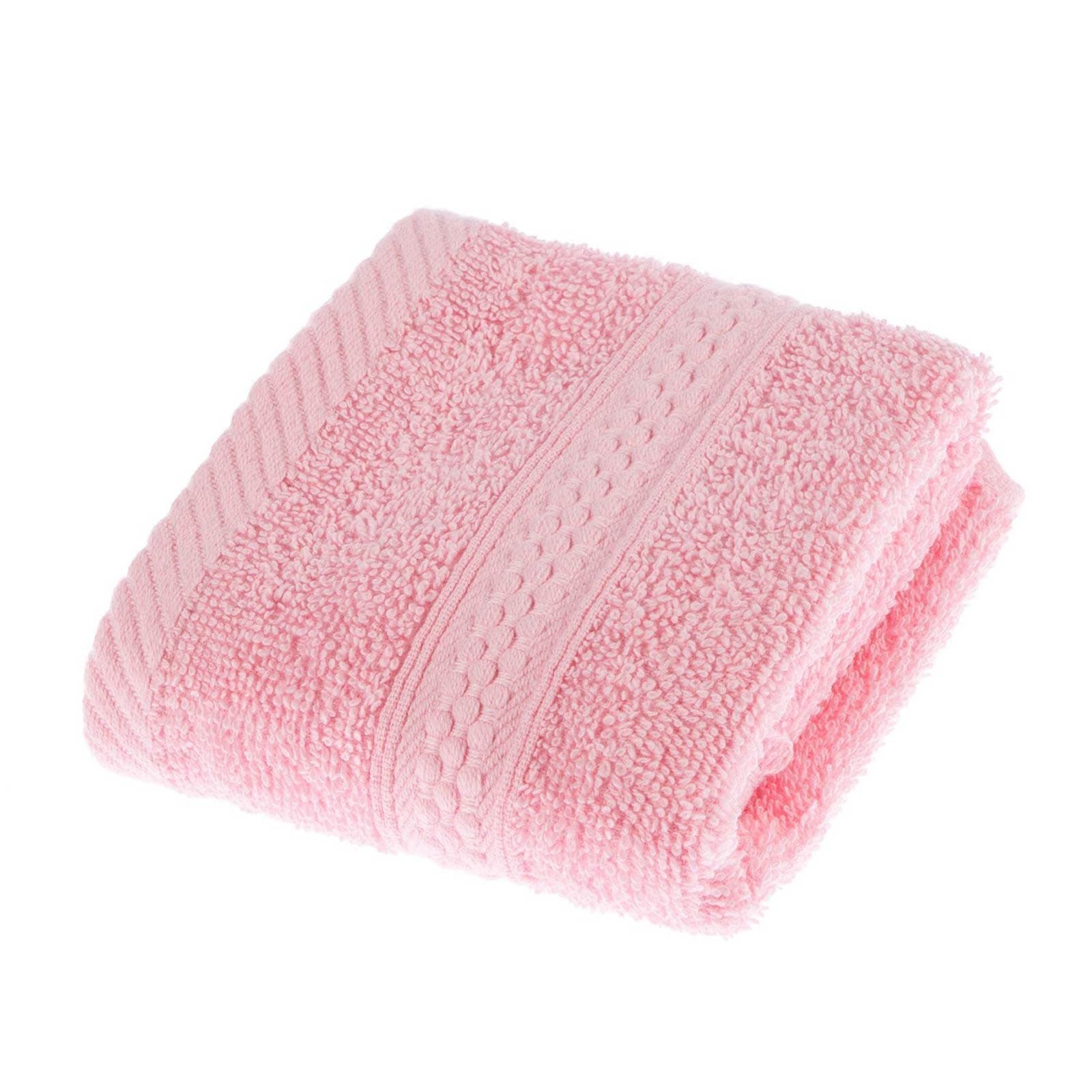 HOMESCAPESPink Turkish Cotton Face Cloth Flannel Super Soft Thick & Absorbent 500 GSM Towel Heavy Weight for everyday Luxury