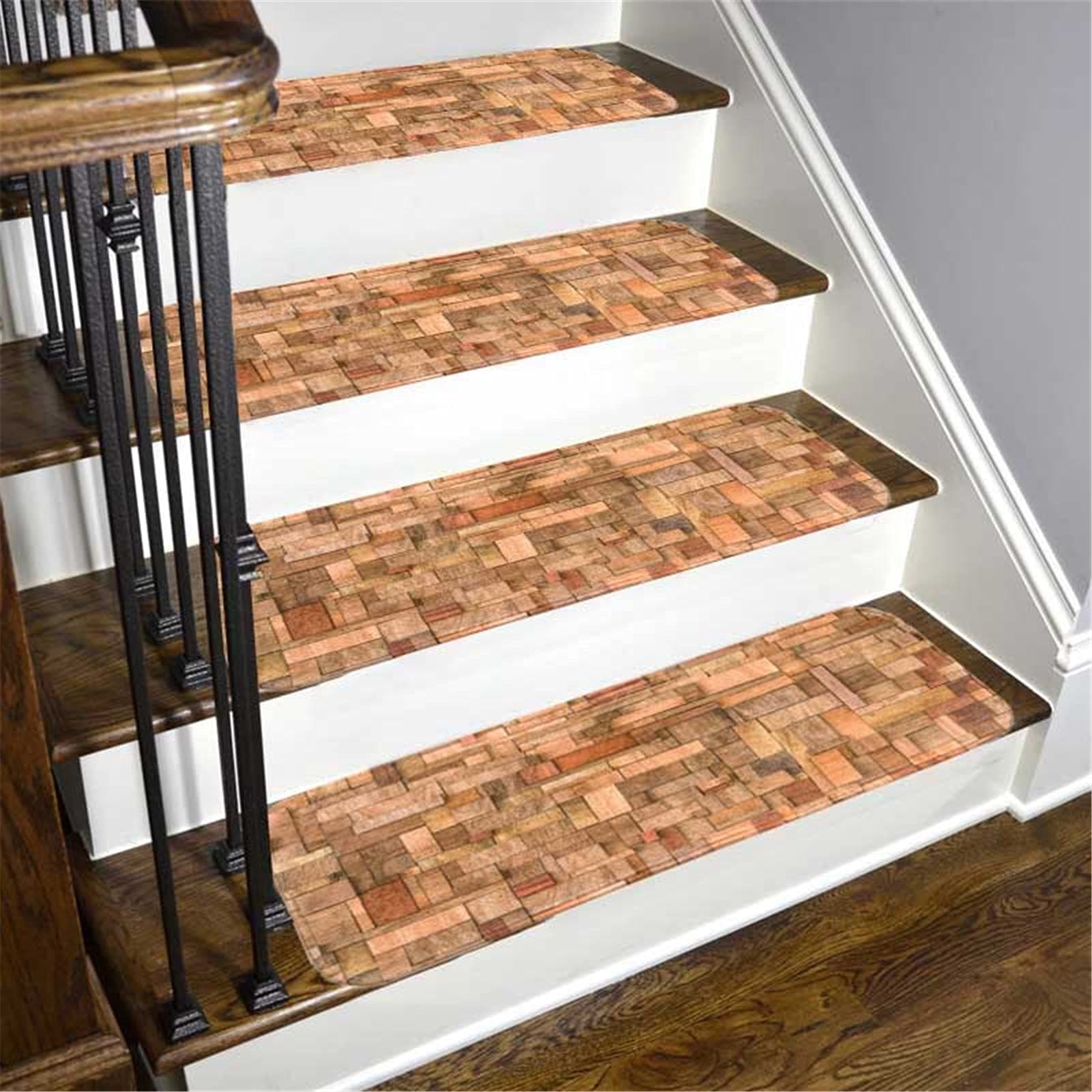 LWPCP Carpet Stair Treads, 22x70cm Non-Slip Indoor Stair Runners for Wooden Steps, Anti-Slip Stripsfor Kids Elders and Pets, Includes Adhesive Tape,1pcs