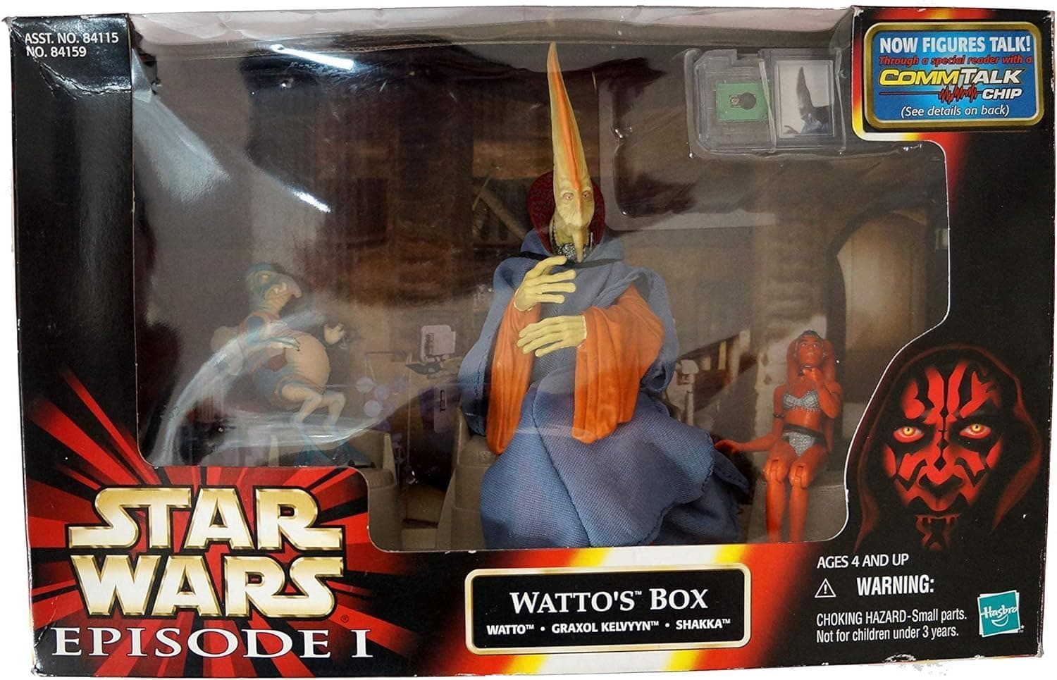 Vintage Star Episode 1 Phantom Wars Menace Wattos Box Action Figure Set 3 Pack With Exclusive Comm Talk Chip - Factory Sealed Shop Stock Room Find