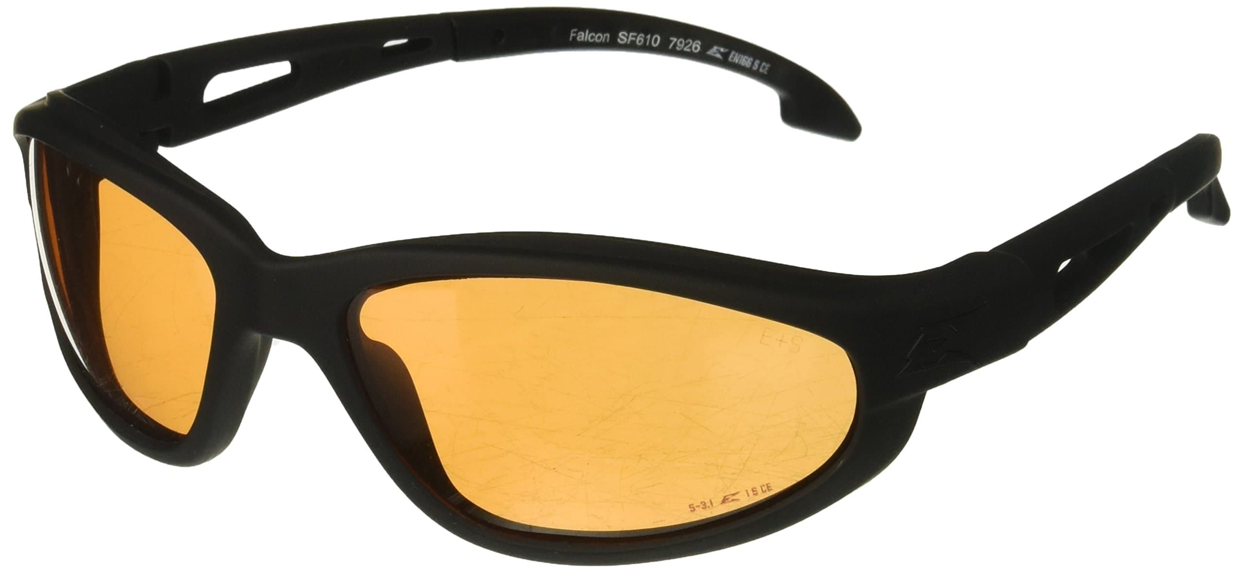 Edge Tactical Eyewear Sf610 Falcon Matte Black with Tiger's Eye Lens