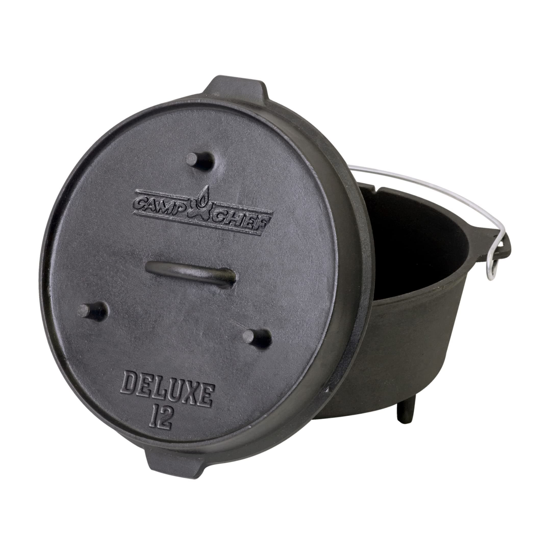 DO-12 Pre Seasoned Cast Iron Dutch Oven, Black