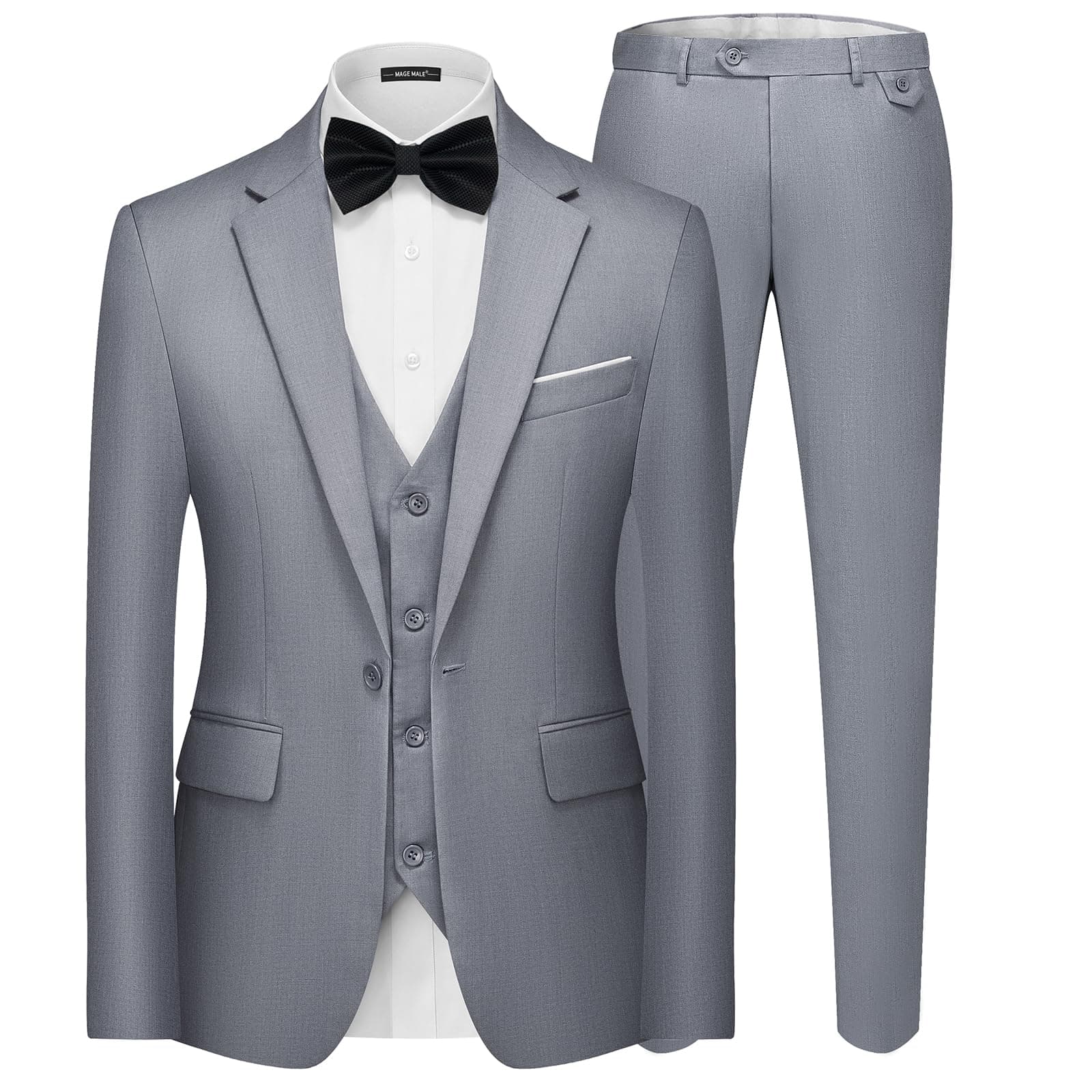 Men's 3 Pieces Suit Elegant Solid One Button Slim Fit Single Breasted Party Blazer Vest Pants Set