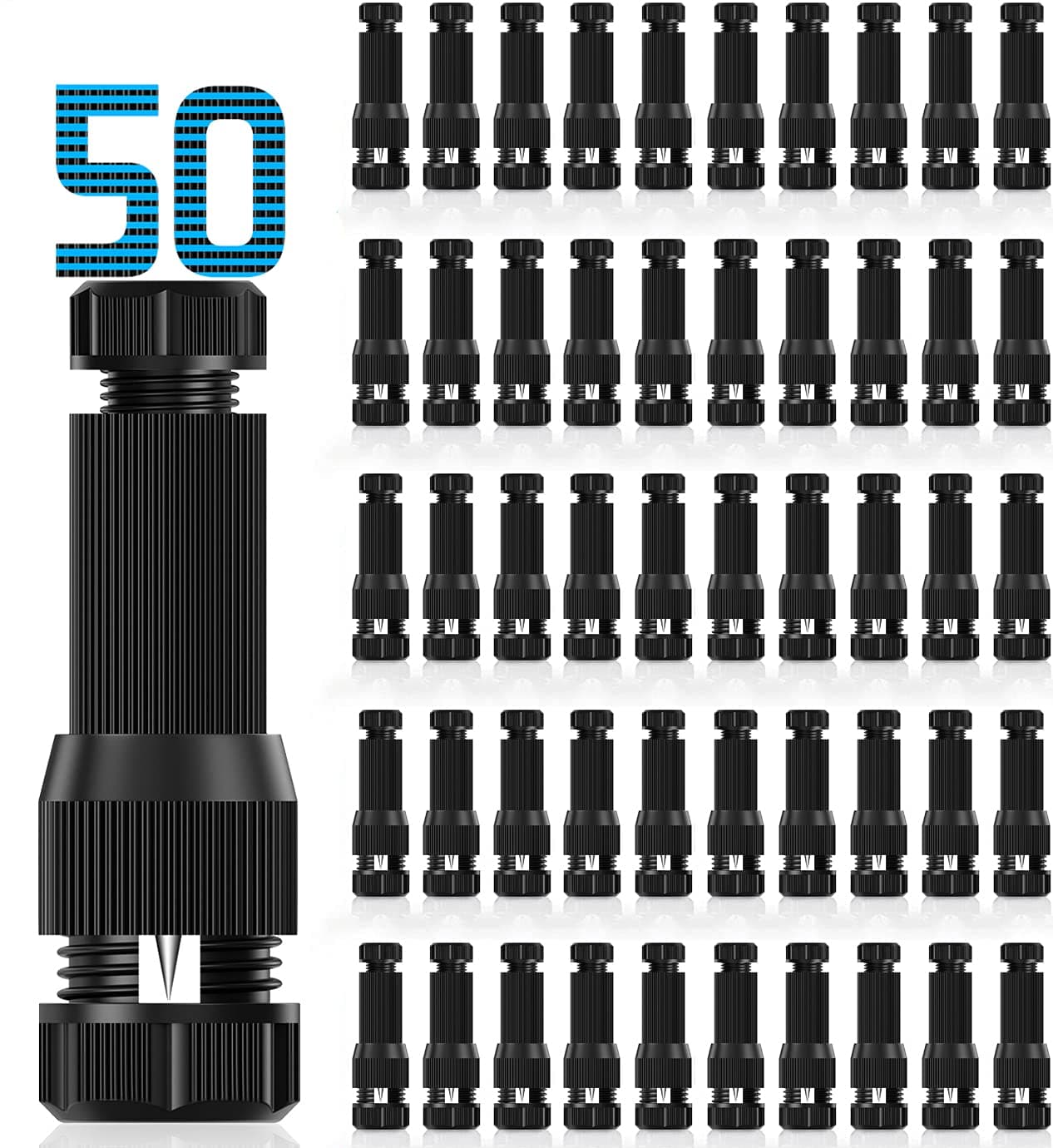 Fntek50 Pack Low Voltage Landscape Light Wire Connector Outdoor 14-20 Gauge Cable Connectors for Landscape Path Lights Work with Malibu Paradise Moonrays and More