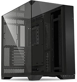 Lian Li O11 Vision - Triple Tempered Glass Panels - Dual-Chamber ATX Mid Tower PC Case - Up to 2 × 360mm Radiators - Removable Motherboard Tray for PC Building - Up to 455mm Large GPUs (O11VX.US)