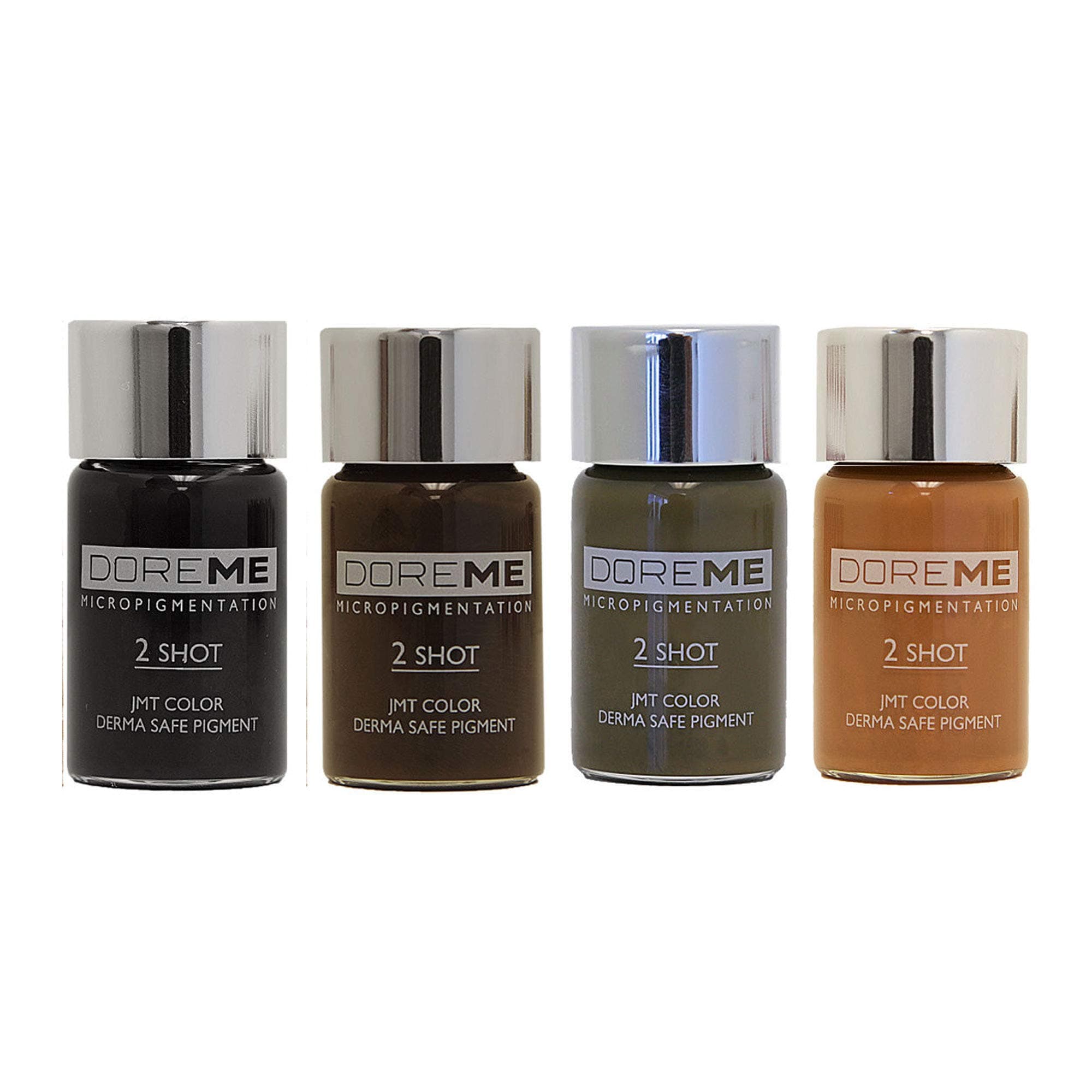 Set of 4, Doreme Professional Permanent Makeup Pigment Tattoo Ink Microblading Ink Set, Pased SGS DermaTest, Clinically Tested, Medium Viscosity Brown Collection, 10ml/Bottle