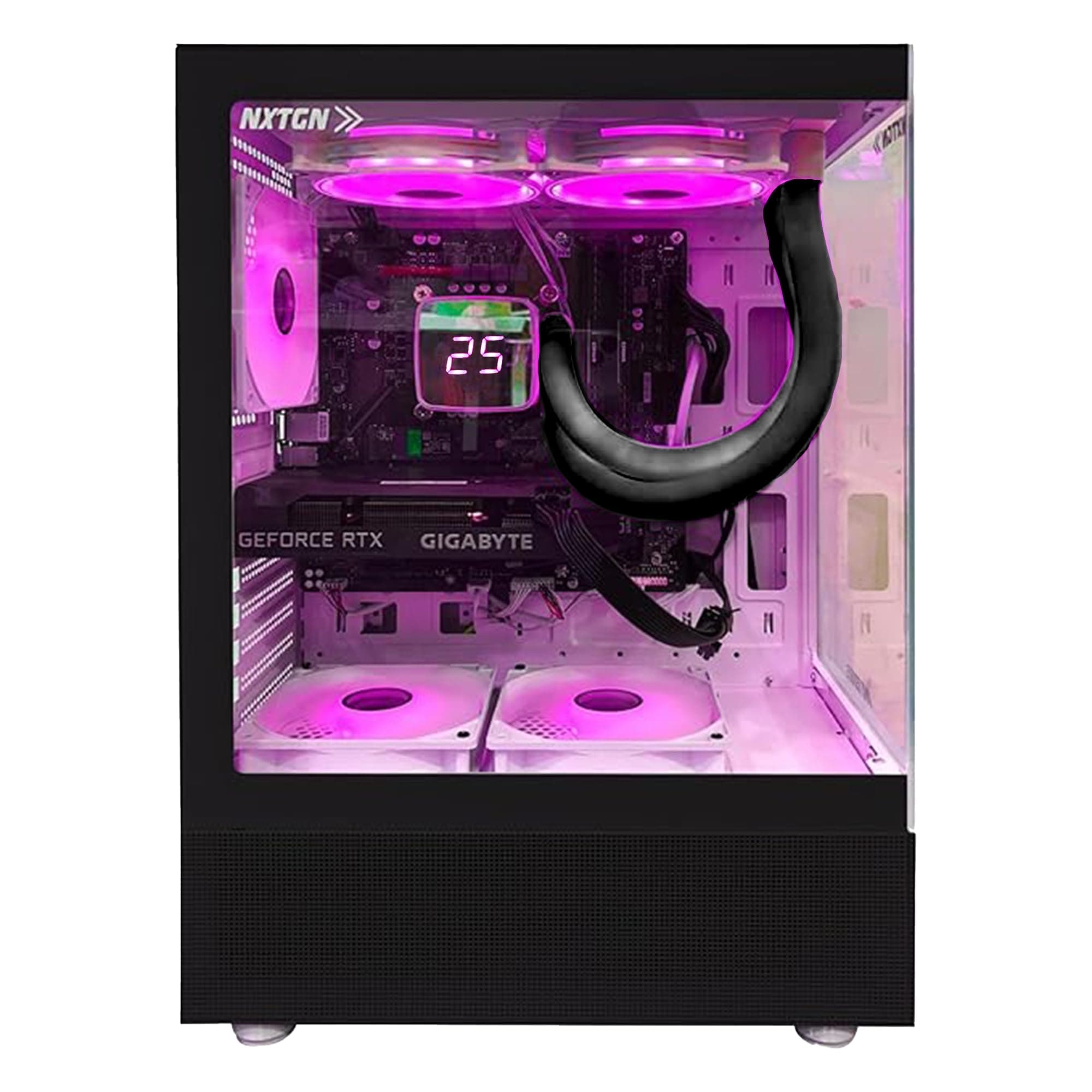 NXTGN Core I9 14th Generation Top Notch Desktop PC (14900K CPU, 64GB DDR5 RAM, 1TB NVMe SSD, 4TB HDD, RTX 4060 8GB GPU, ARGB Liquid Cooler with Display, 5G WiFi& BT, Win11 Pro, 3 Yr Warranty