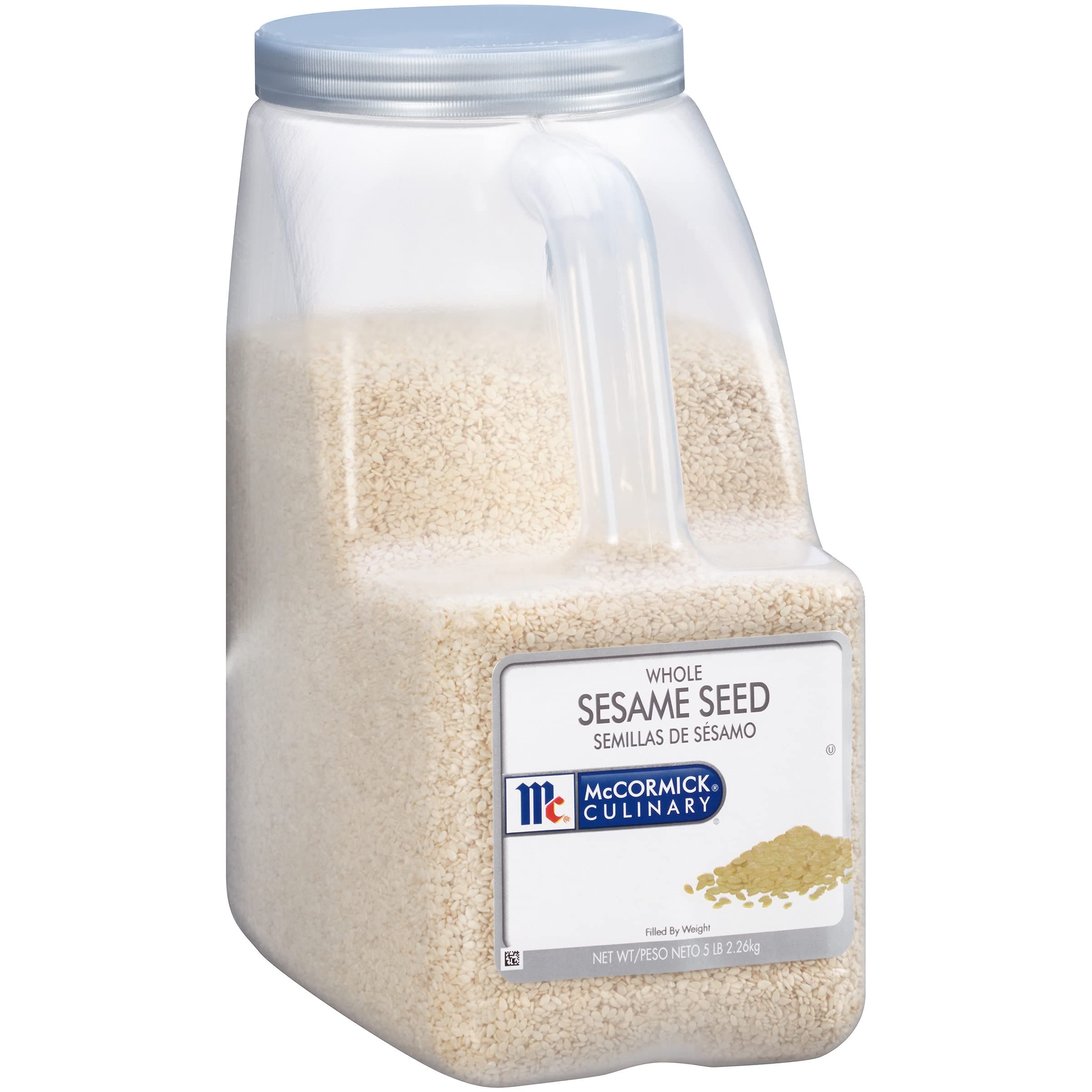 Whole Sesame Seeds, 5 lb - One Bulk 5 Pound Container of Whole Sesame Seeds Perfect for Stir-Fries, Sushi, Noodle Dishes, and Coatings for Meat and Fish