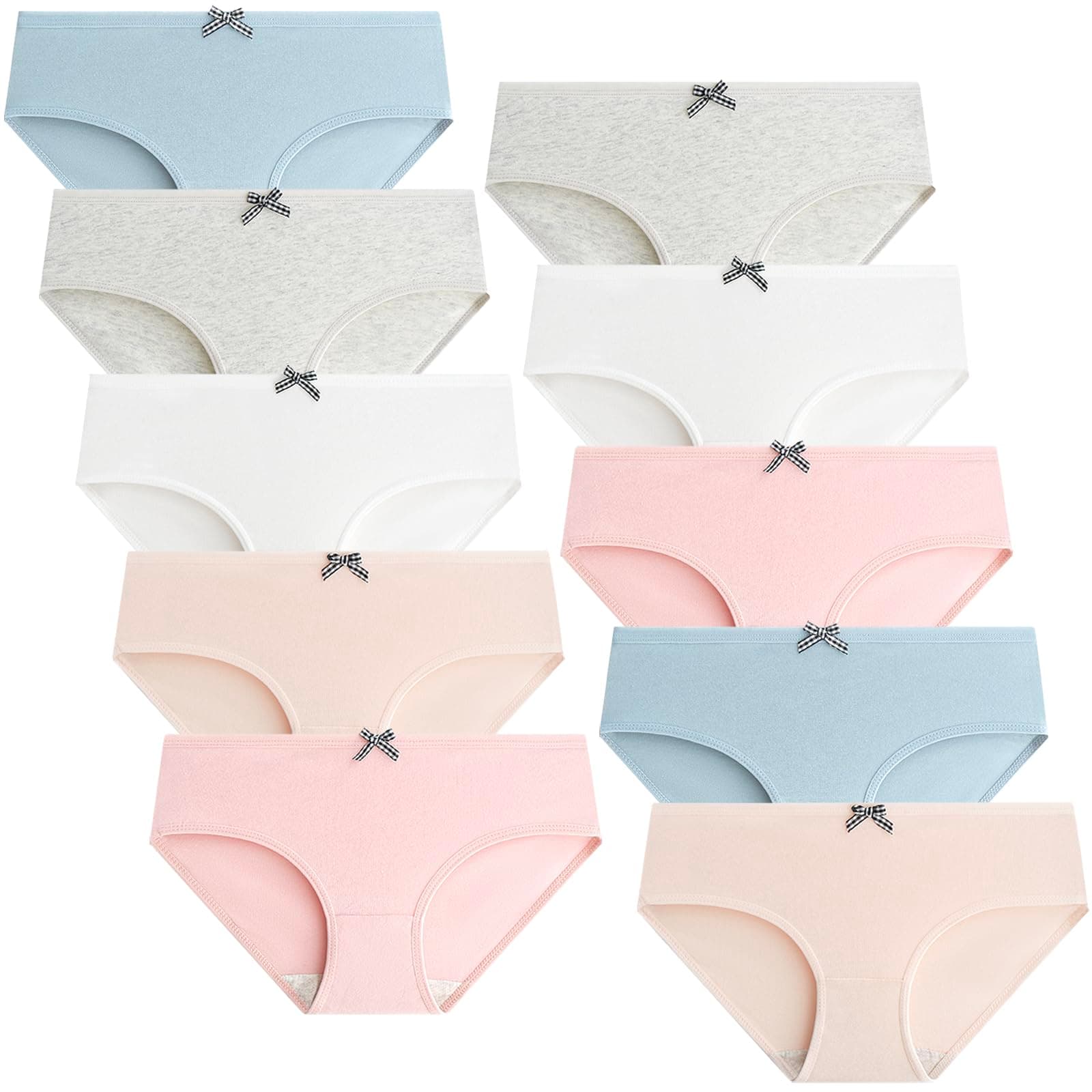 Teen Girls Cotton Panties Underwear Briefs Pack of 10