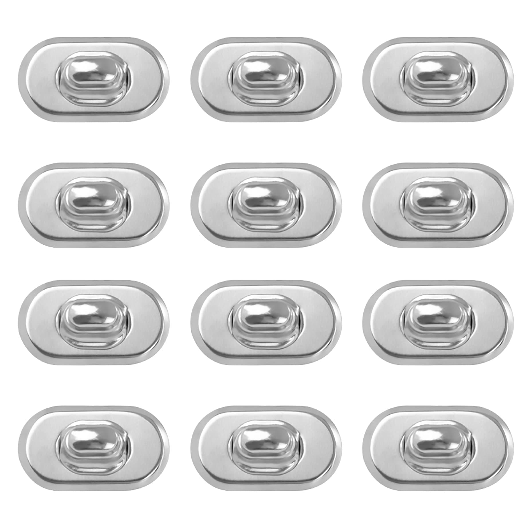Framendino, 12 Pack Silver Turn Lock Clasps Purse Closure Twist Fastener Metal Bag Locks Clip Clasp Hardware for DIY Craft Handbag Project
