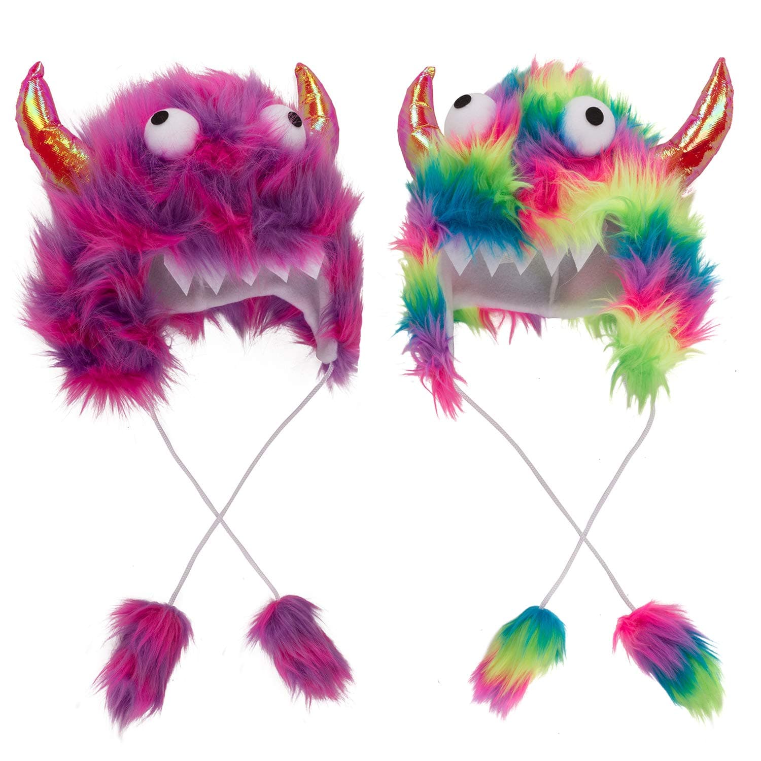 Tigerdoe Monster Hat Costume- Crazy Hats - 2 Pack- Funny Hats - Monster Theme Birthday Party Supplies- Funny Furry Hats, One Size