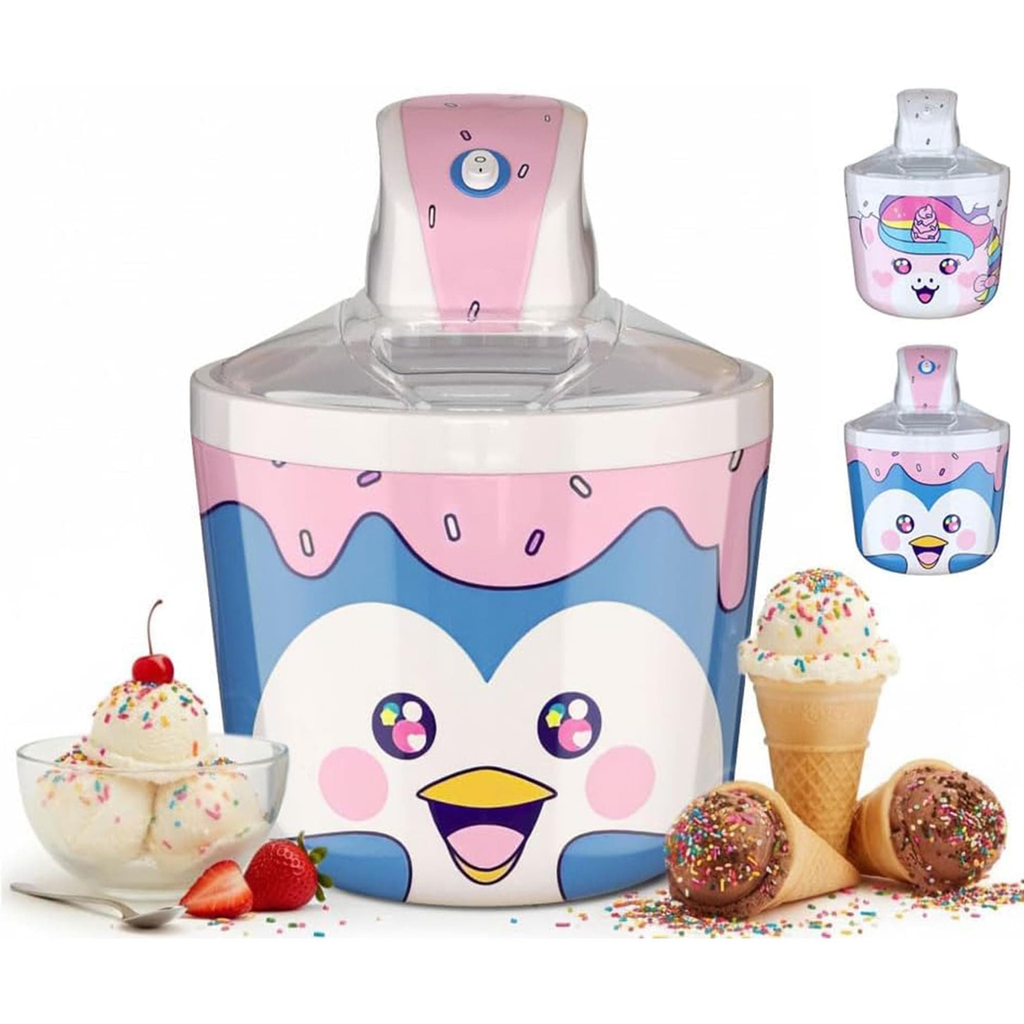 Fun Electric Ice Cream Maker Machine for Kids – Best Countertop Ice Cream Machine for Homemade Soft Serve, Sorbet, Gelato, Frozen Yogurt – Fun Small Personal Dessert Maker for Families, Easy to Clean