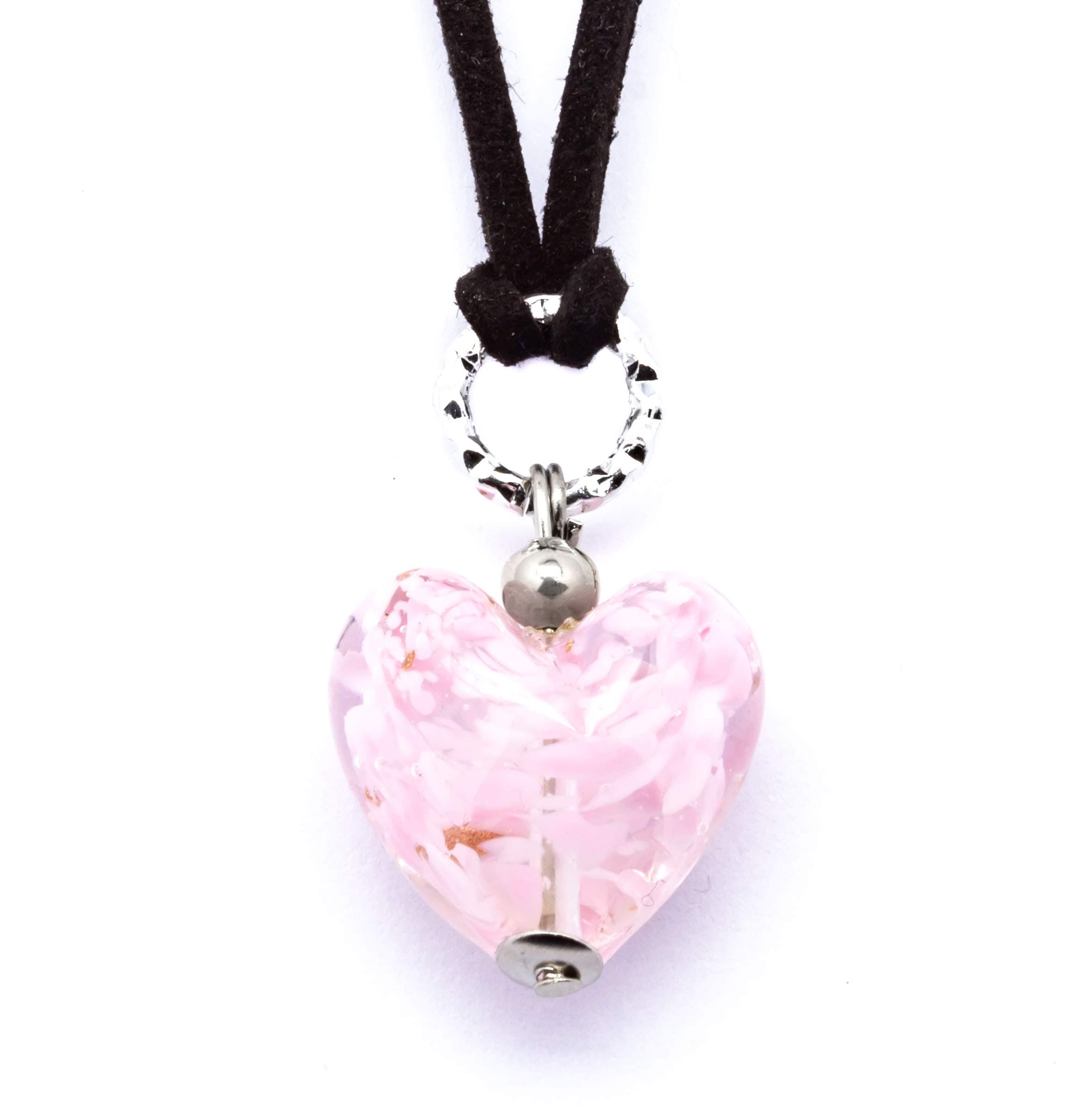 Authentic Murano Glass Heart Pendant Handmade in Italy Jewelry Hand Blown Glass