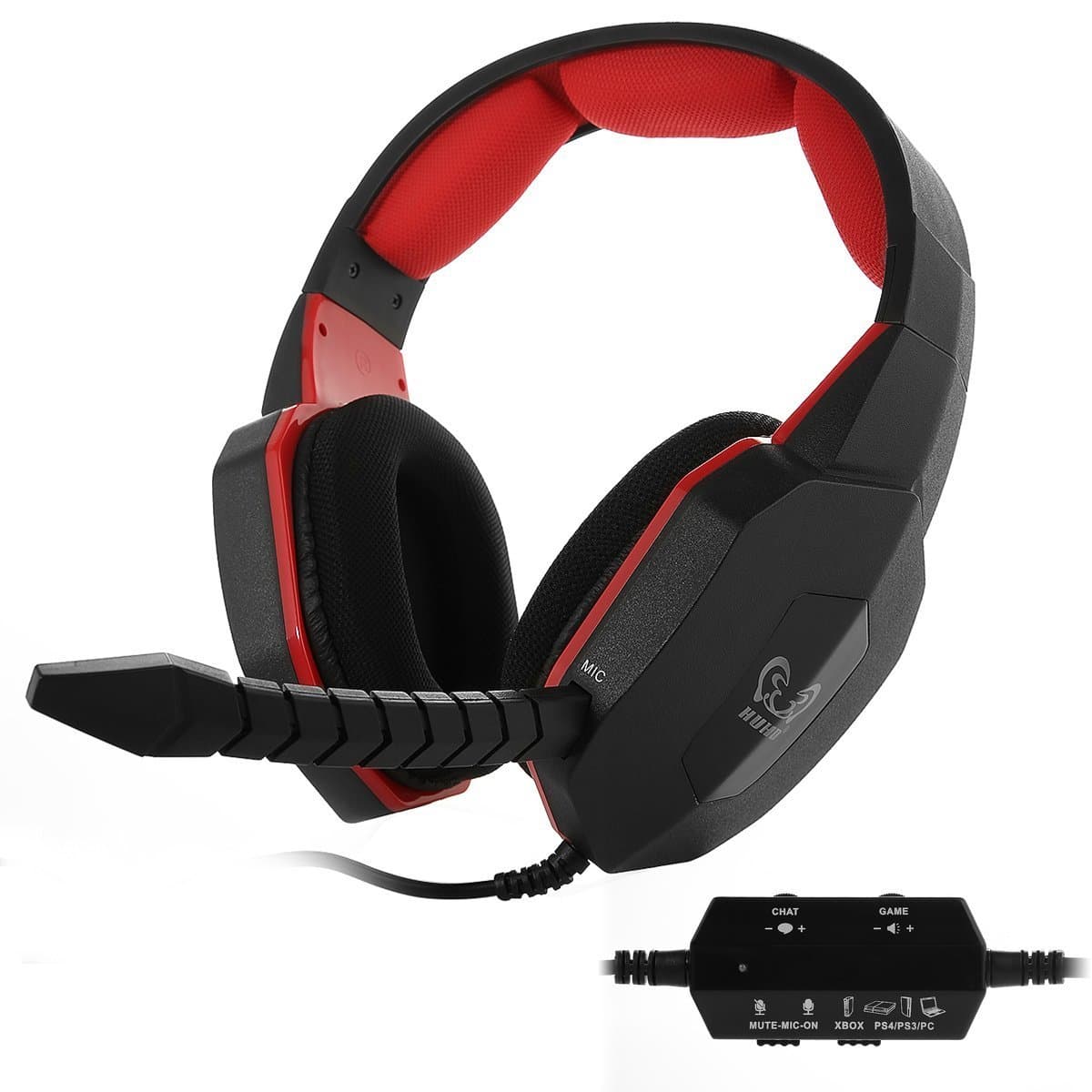 HUHD® Multi function Stereo Gaming Headset for PS4, PS3, and Xbox 360, PC, Compatible with Xbox One ,Noise Cancelling, Detachable Microphone