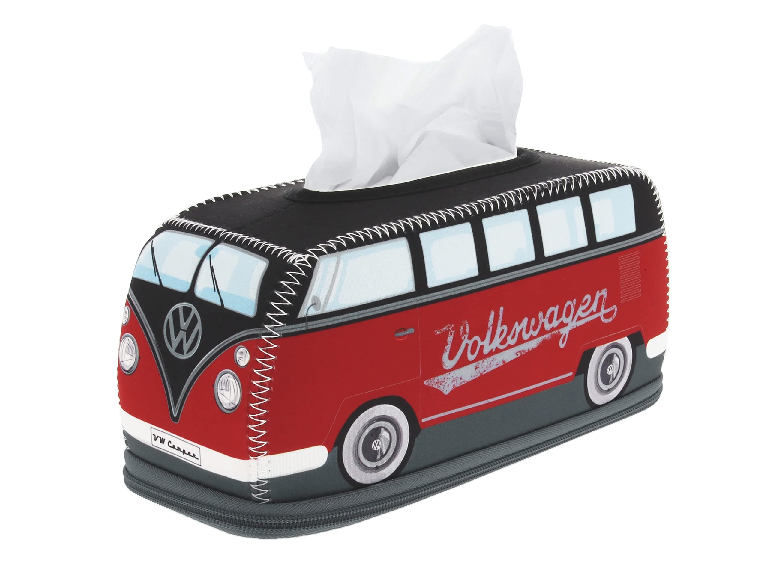 BRISA VW Collection T1 Bath Neoprene Tissue Box Holder RD/BK BUNE204