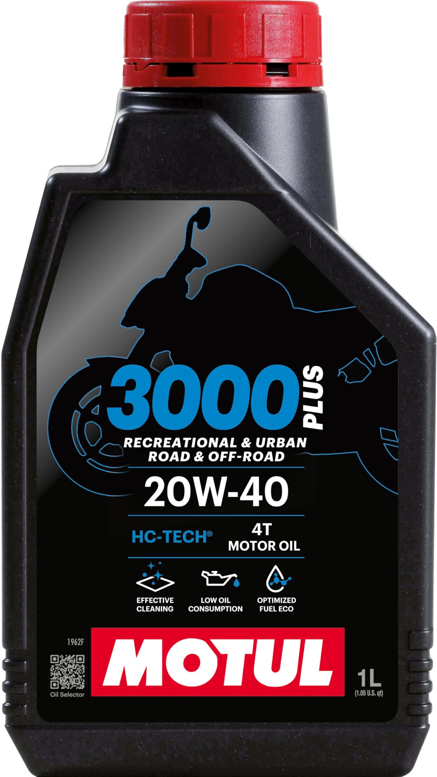 Motul 3000 4T Plus 20W40 API SN HC Tech Engine Oil for Bikes (1 L)