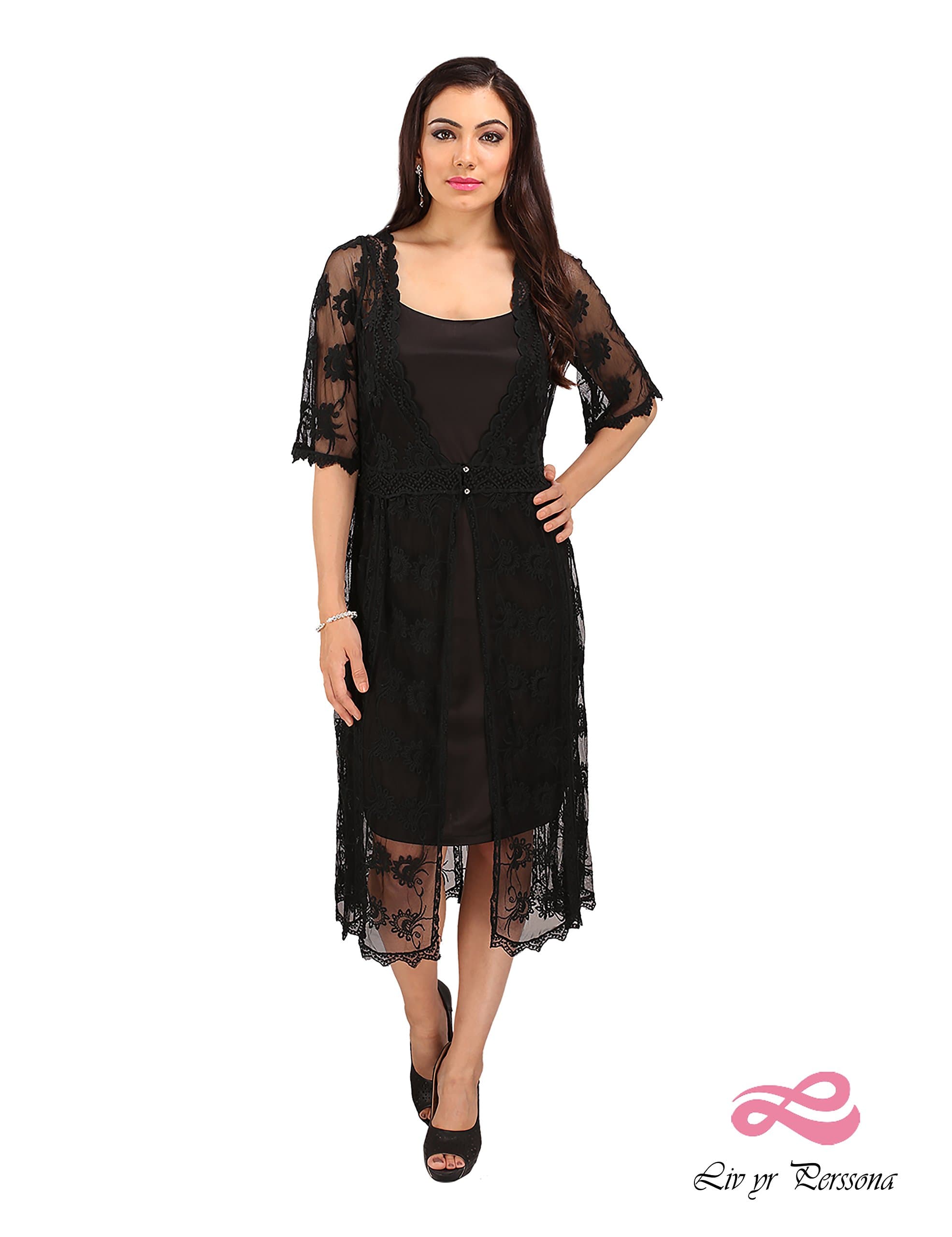 Women's Party Dress Full Sleeve Net Shrug