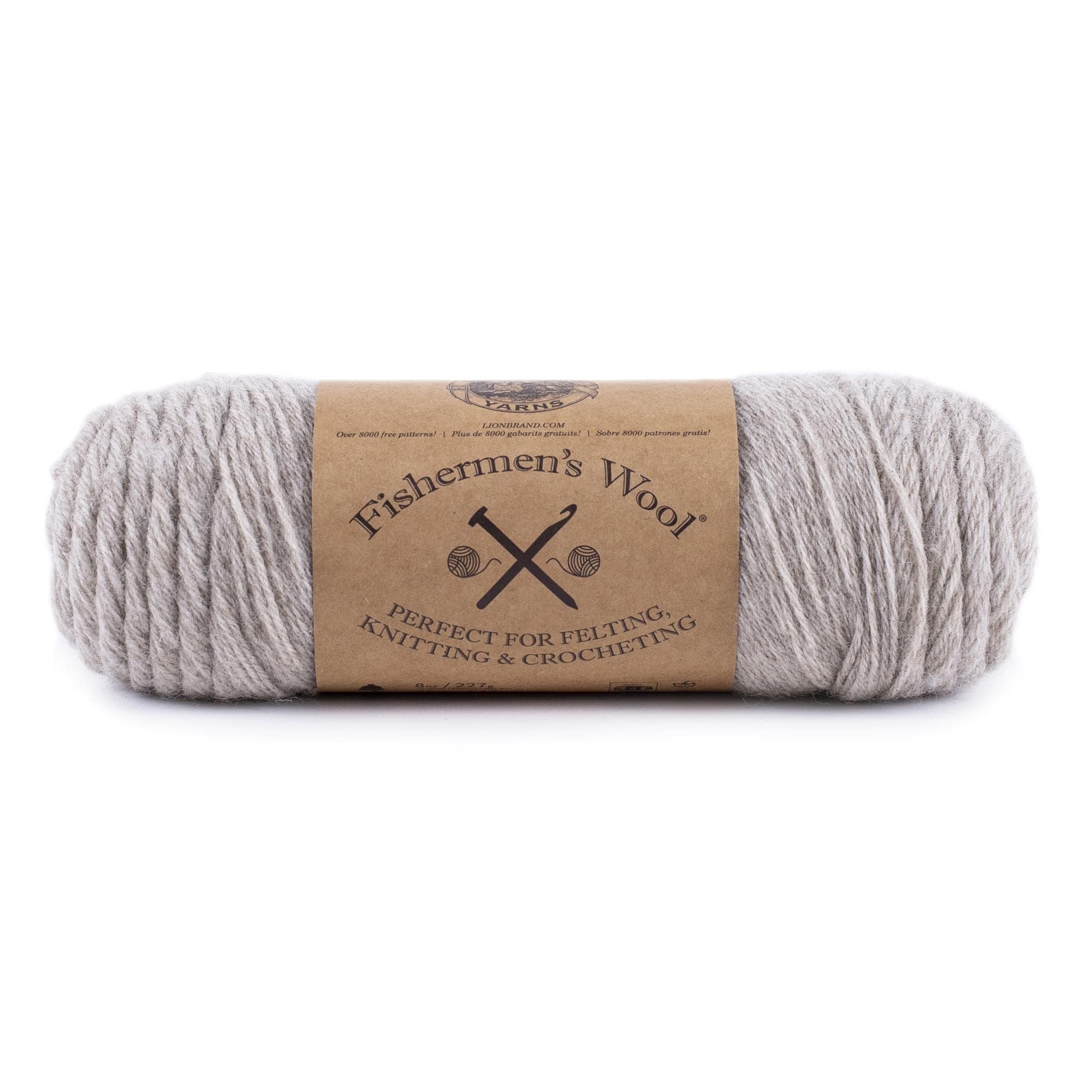 Lion Brand Yarn Fishermen's Wool, Medium-Weight Yarn for Knitting, Crochet, and Crafts, Oatmeal, 1 Pack