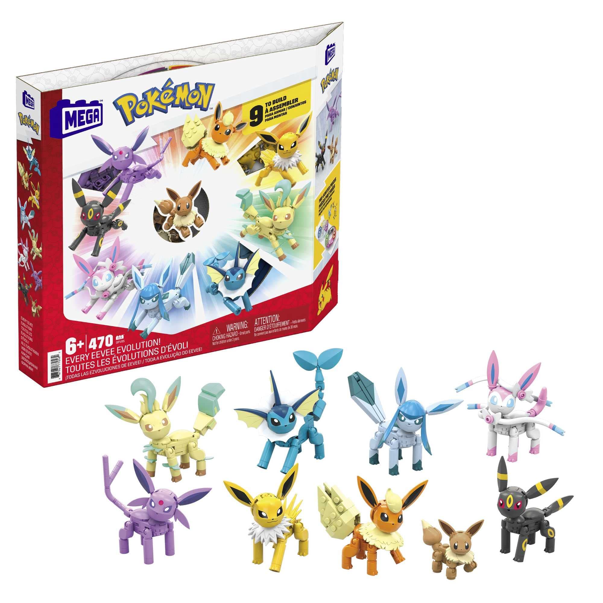 MEGA Pokémon Bulbasaur Evolution Set building Set with Vaperon and Espeon, GFV85 - Amazon Exclusive