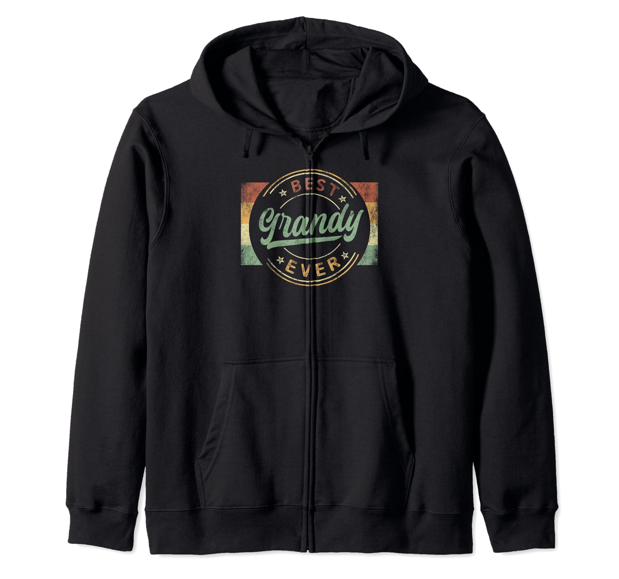 Best Grandy Ever Emblem Father's Day Grandy Gifts Grandpa Zip Hoodie