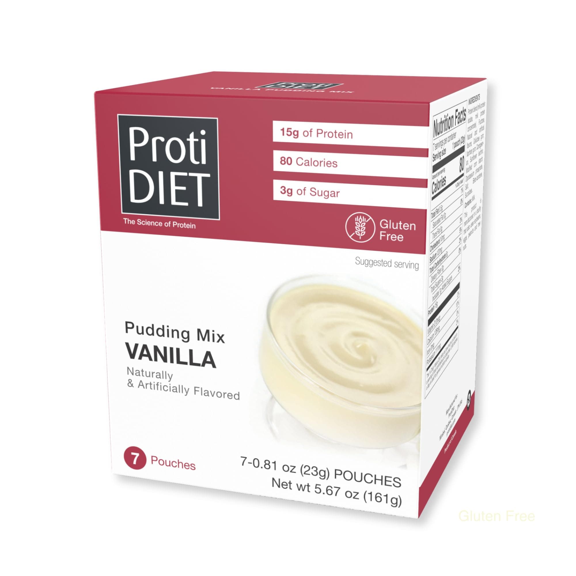 Vanilla Instant Pudding Mix - Gluten free, Keto-friendly, High Protein Snacks with Minerals, Perfect Low Sugar Dessert for Active Adults - 7 Pudding Mix Pouches Per Box