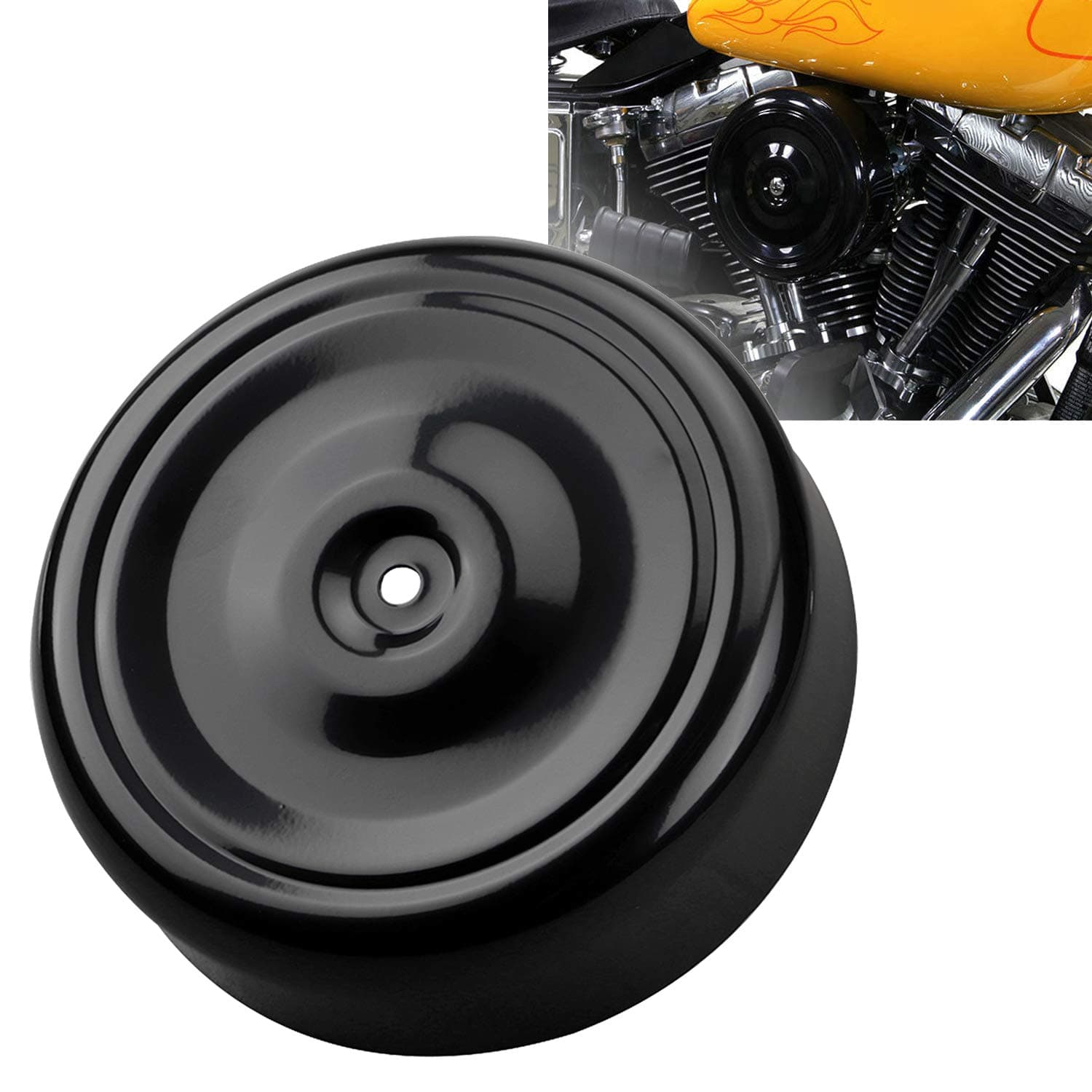 Black 7" Round Air Cleaner Intake Cover For Harley Dyna Softail FXSTB Touring Road Glide King