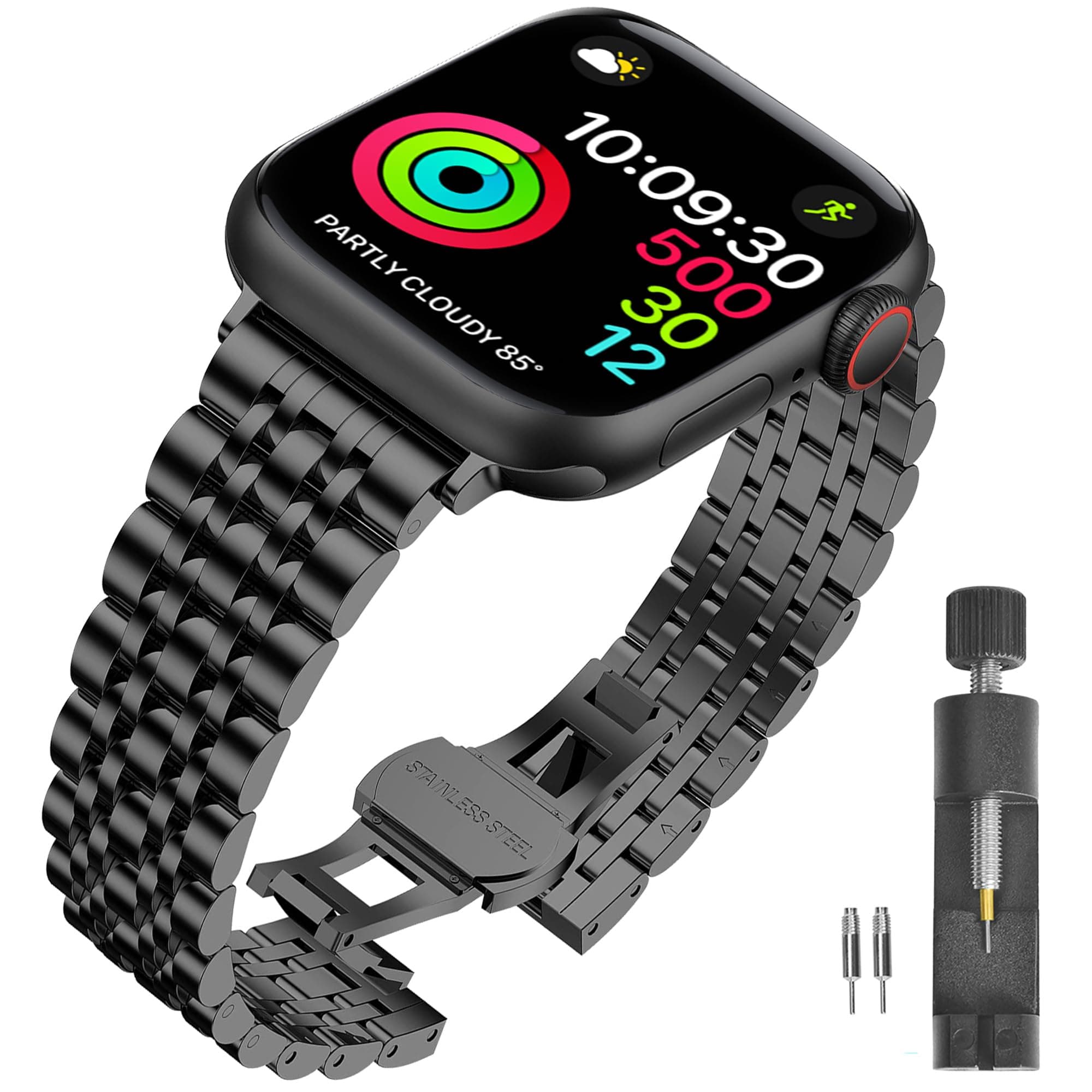 Compatible Apple Watch Bands 41mm 40mm 38mm 49mm 45mm 44mm 42mm, Stainless Steel iWatch Band Strap for Apple Watch Ultra2 Ultra Series 10 9 8 7 6 5 4 3 2 1 SE SE2, 38mm 40mm 41mm