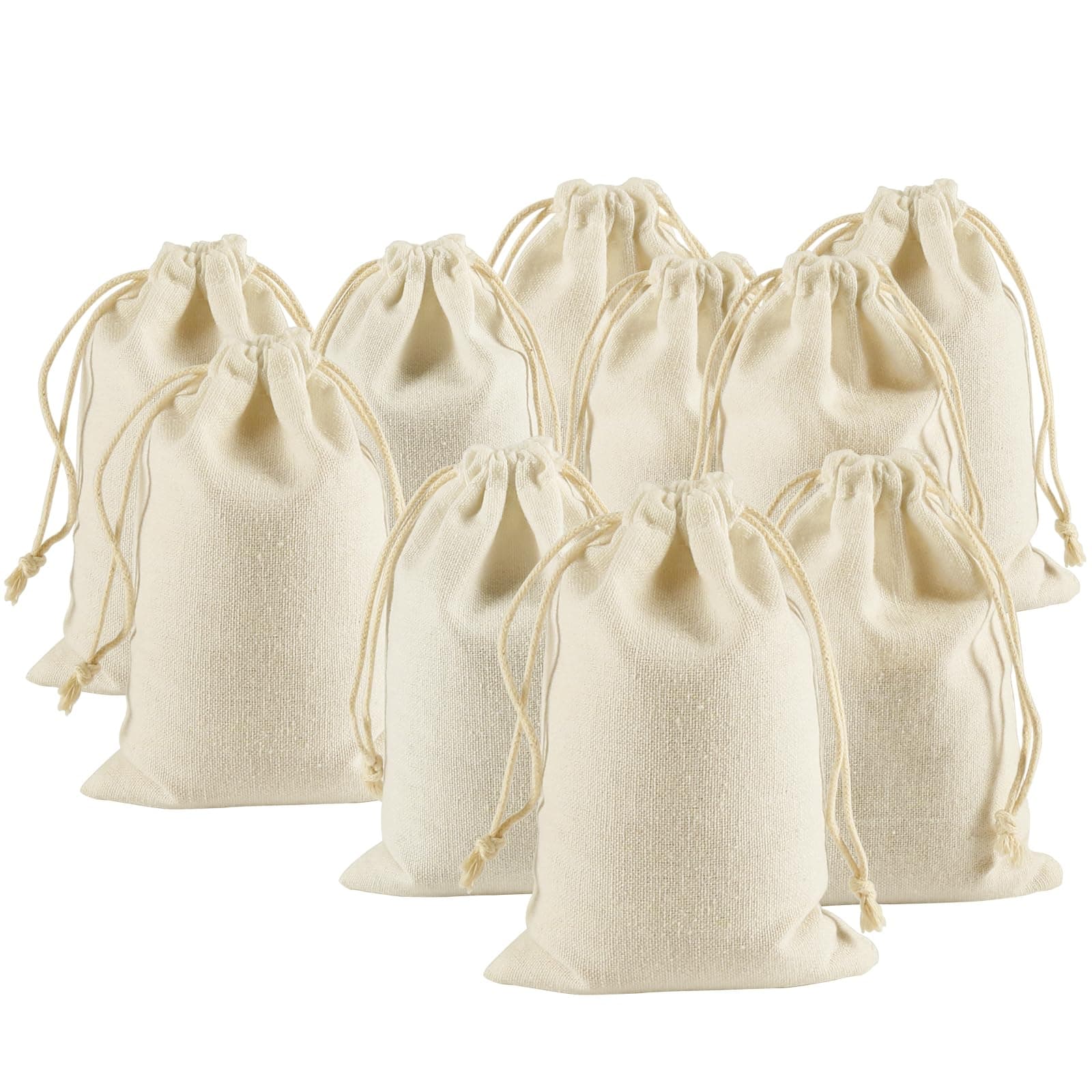 HRX Package 20pcs Muslin Bags 4x6 inches, Cotton Drawstring Jewelry Pouches Sachet Bags for Bridal Gift Bachelorette Party Favors DIY