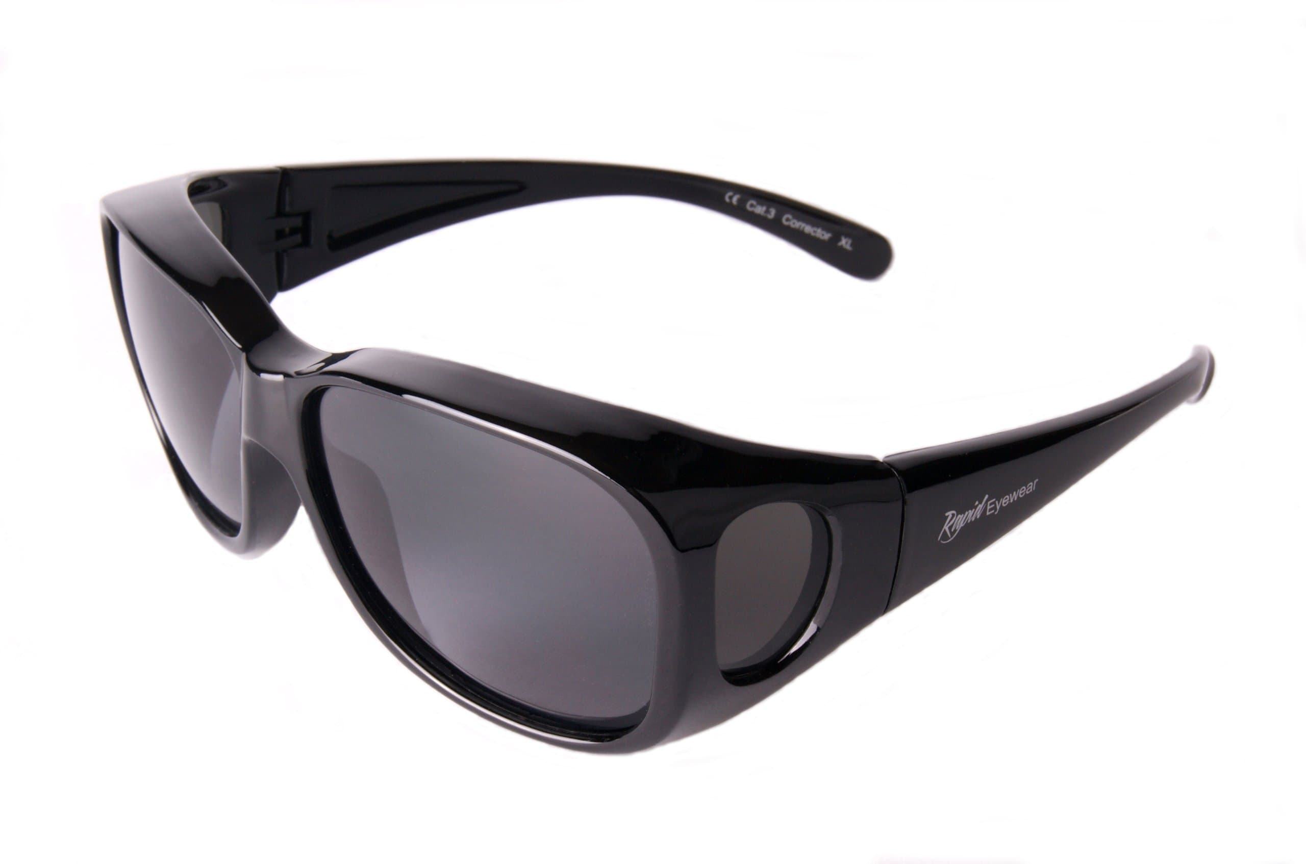 Large Polarised Over Glasses Sunglasses to Fit - Wear Over Spectacles. Mens – Womens. Tinted OTG for Fishing, Driving & Cycling. Black