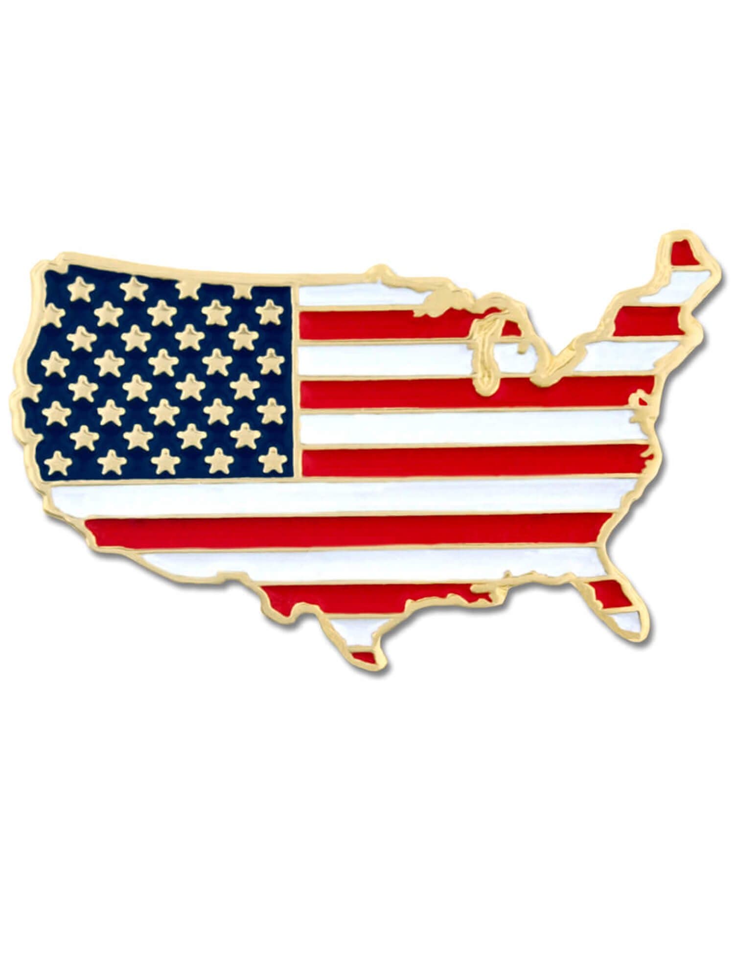 United States of America Shape Country American Flag Enamel Lapel Pin