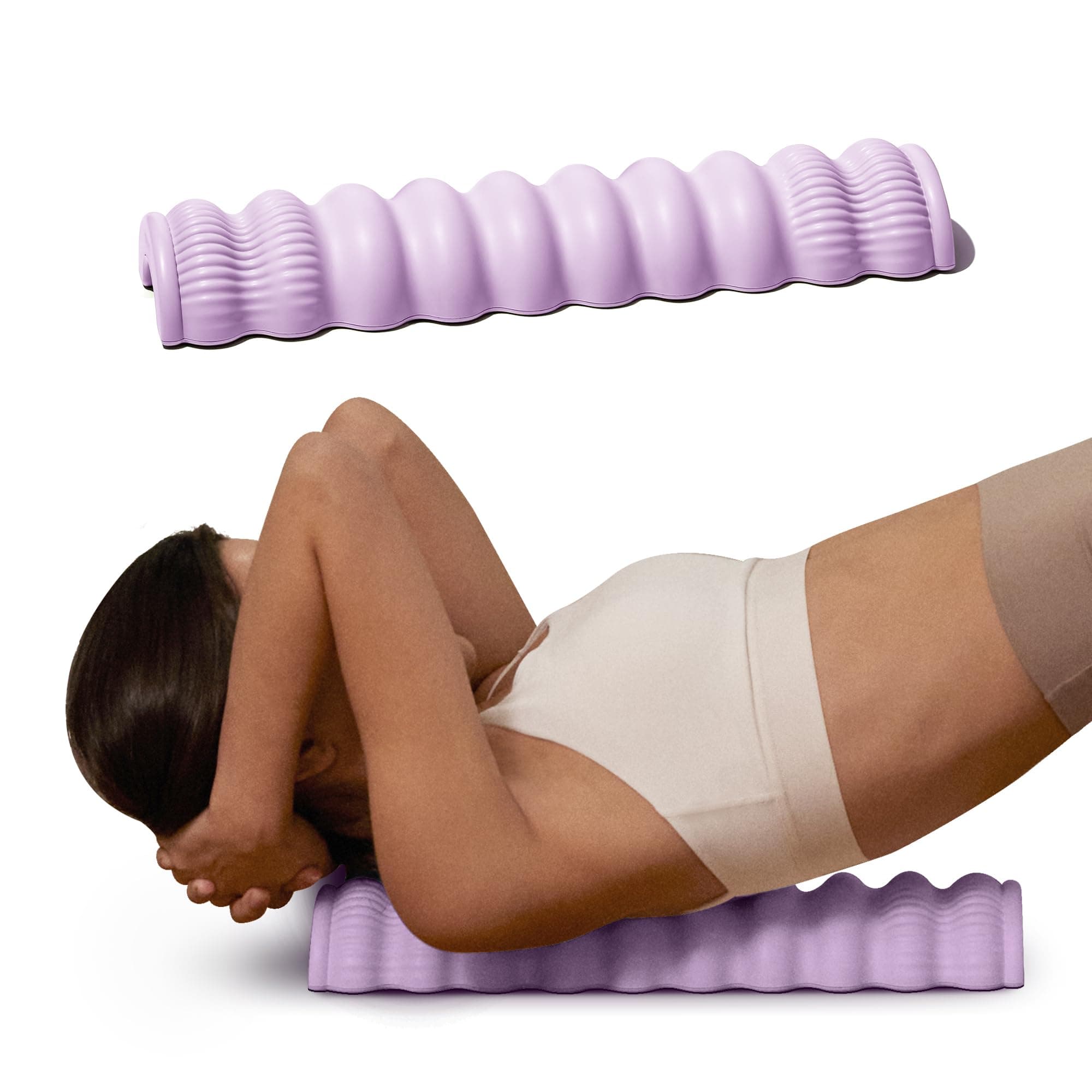 Wave Pillow II - Spine Stretcher Massage Tool, Yoga & Piliates Spine Alignment Corrector for Back Pain Relief, Neck, Shoulder, Lower Back & Hip Massage Device (Sweet Pink)