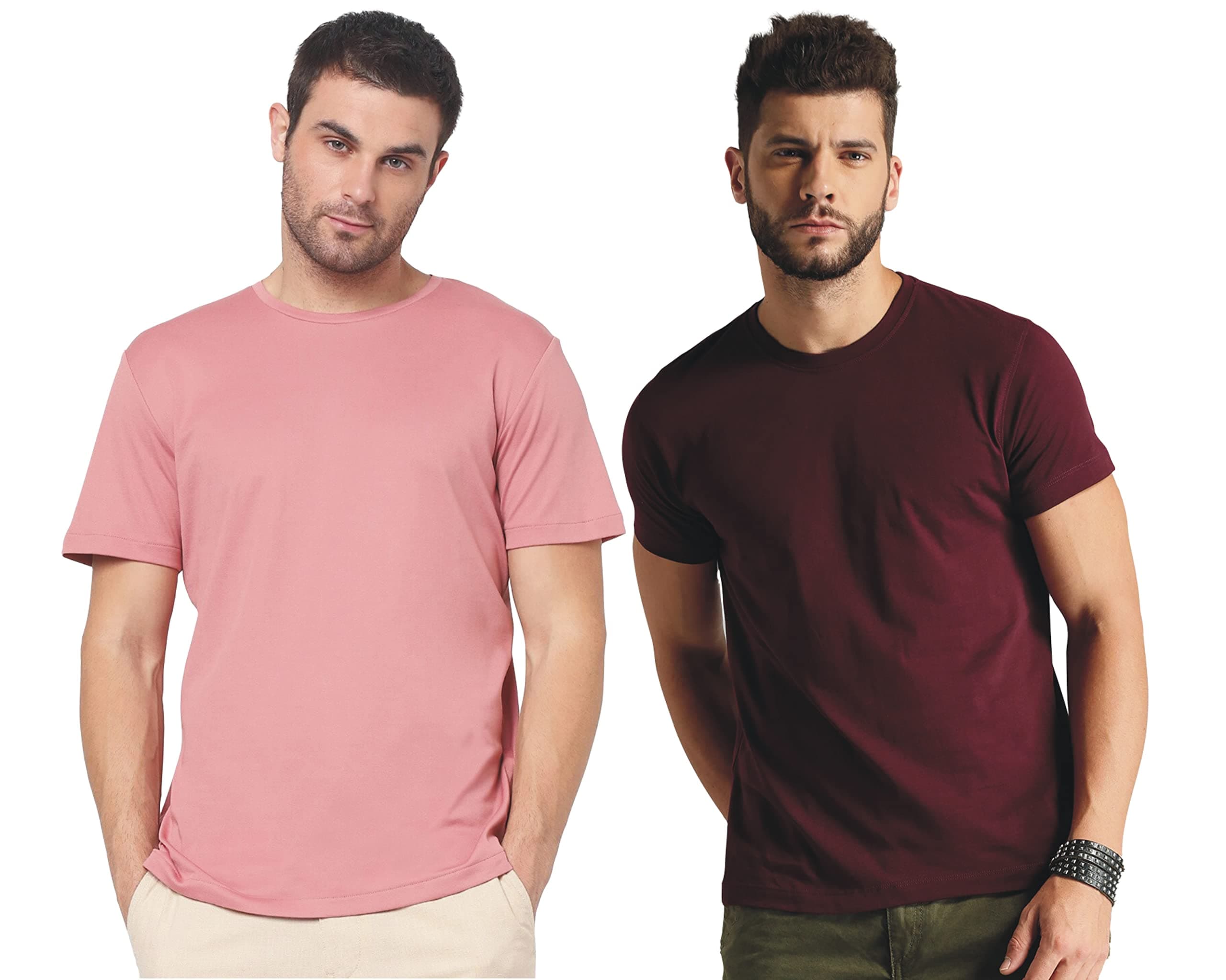 AlfaJack Summer Cool Men's Round Neck Half Sleeves Cotton Tshirt