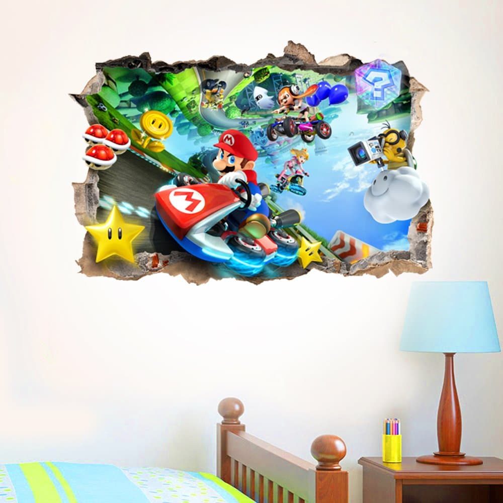 PAW Patrol Smashed Wall Stickers - 3D Bedroom boy and Girls Mural Decal Wall Art Size: Large 75 cm X 55 cm