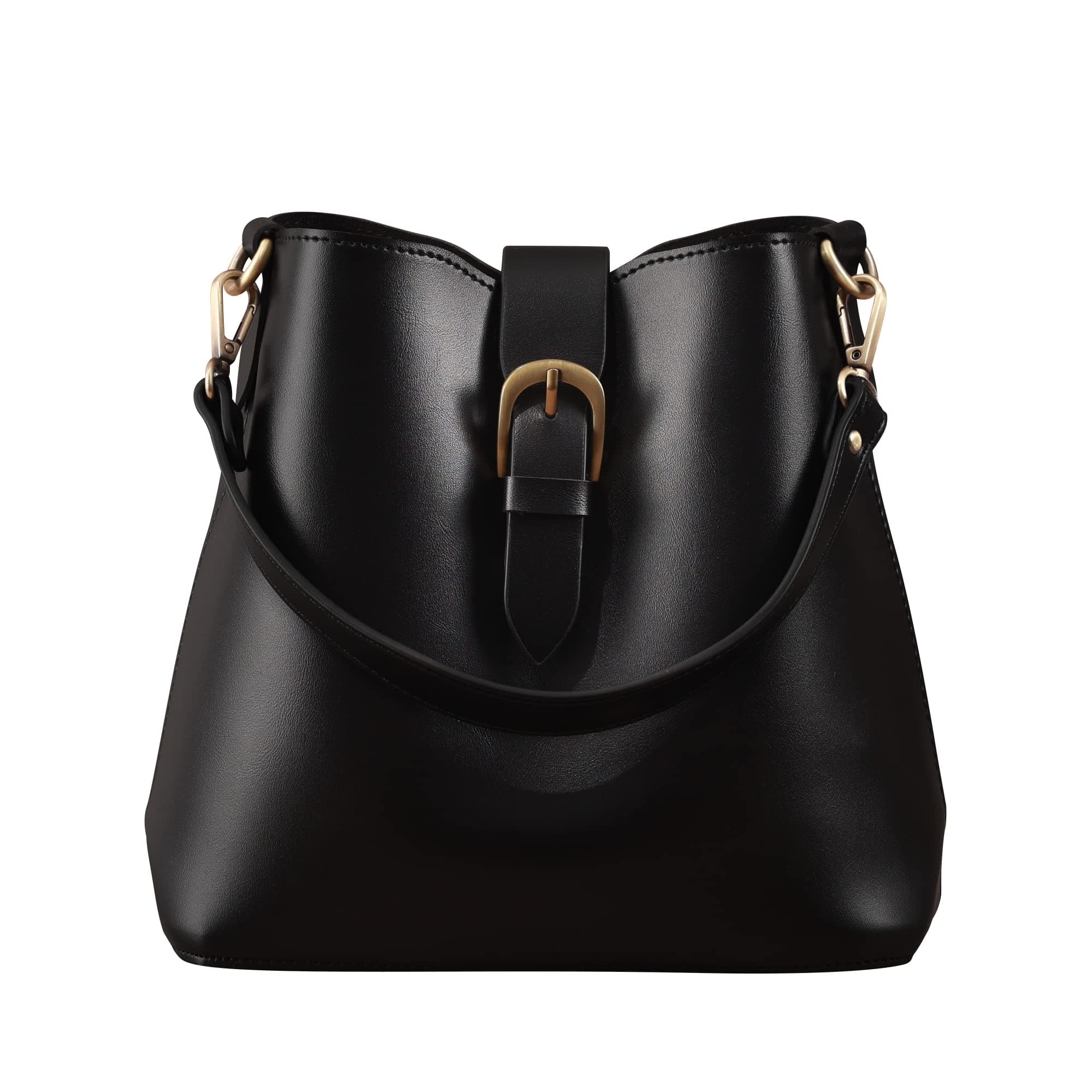 Town Bucket Vegan Leather Bag For Women Hobo Retro Faux Casual Purse Classic Vintage Simple Shoulder Handbag