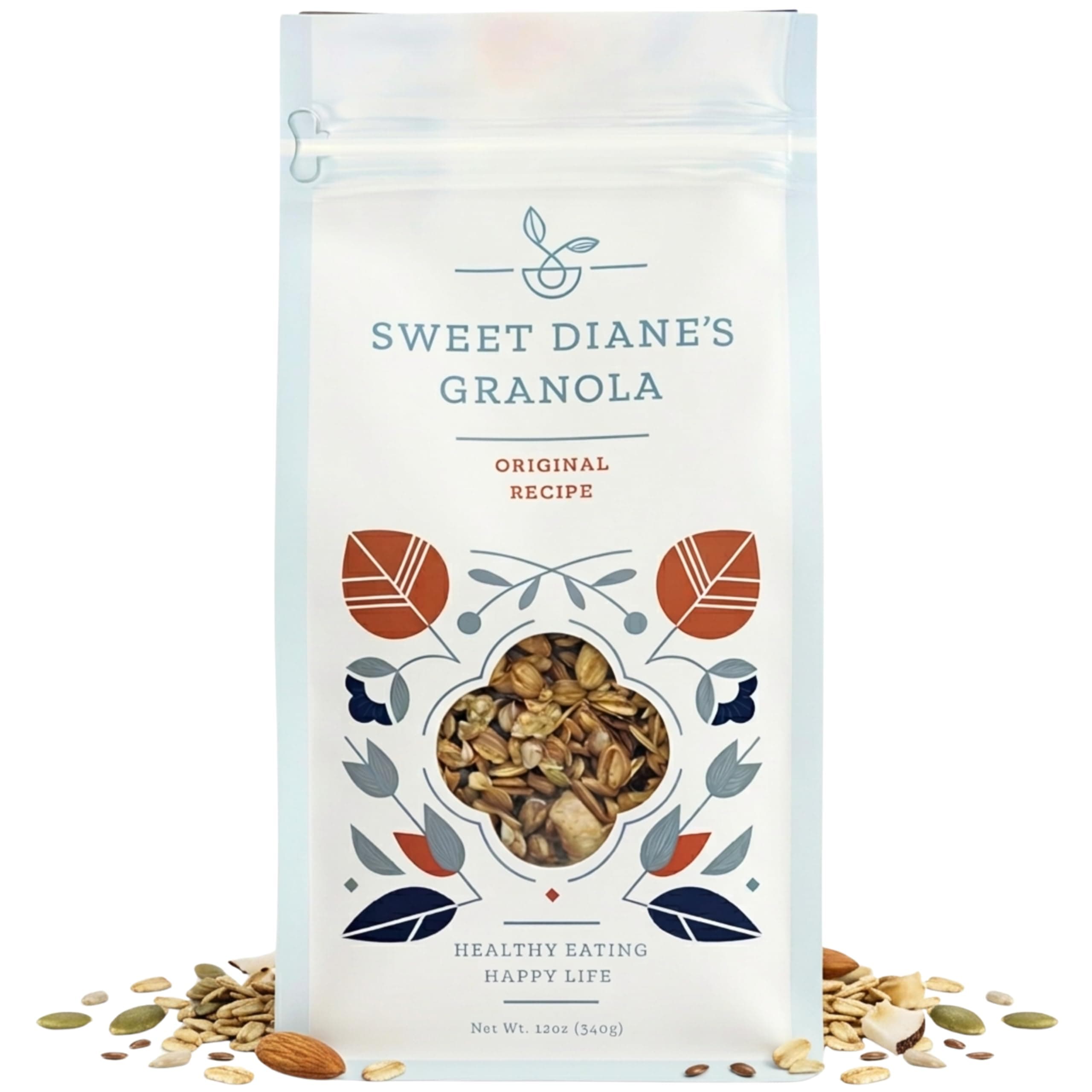- Sweet Diane’s Granola – Standard Size (12 oz): Organic, Low-Sugar, High-Fiber, Gluten-Free, Vegan, Delicious Breakfast and Snack Topper (Classic Size, Original Recipe)