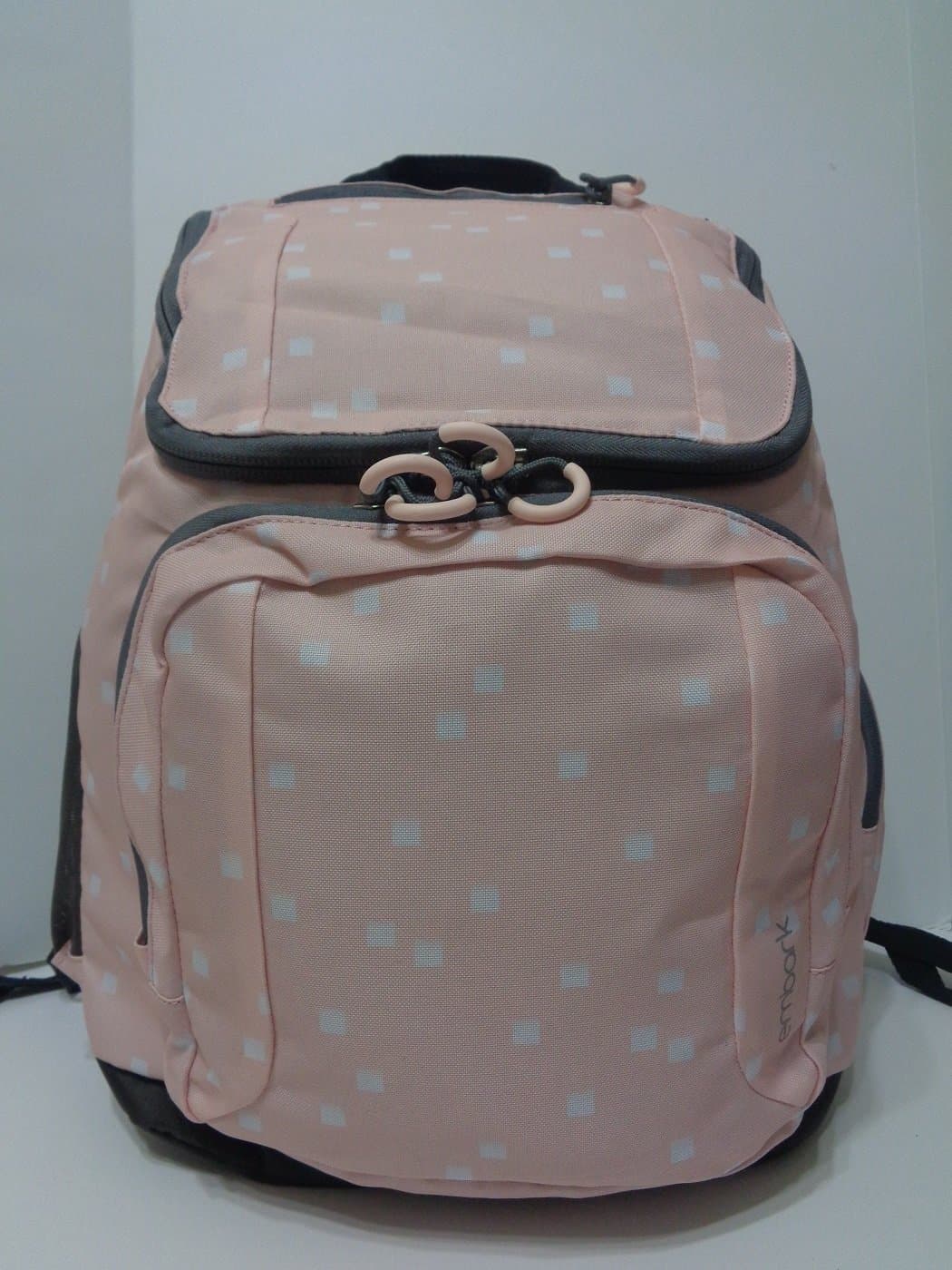 Embark Jartop Backpack Cushioned Backpack Pink/Gray Inside