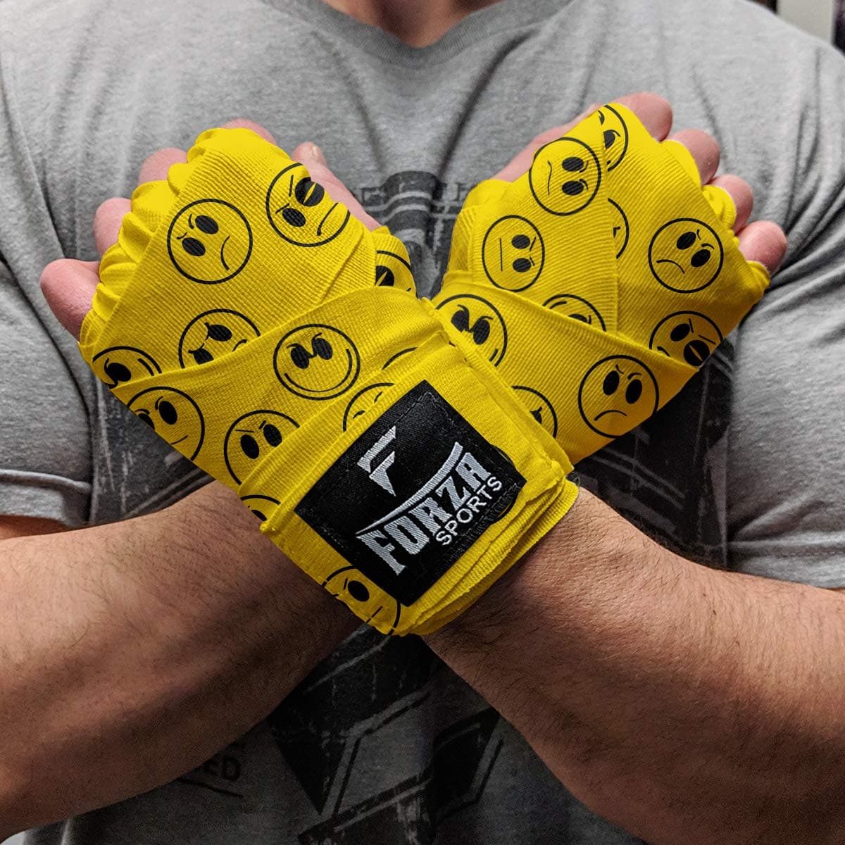Forza Sports 180" Mexican Style Boxing Handwraps - Smileys Yellow