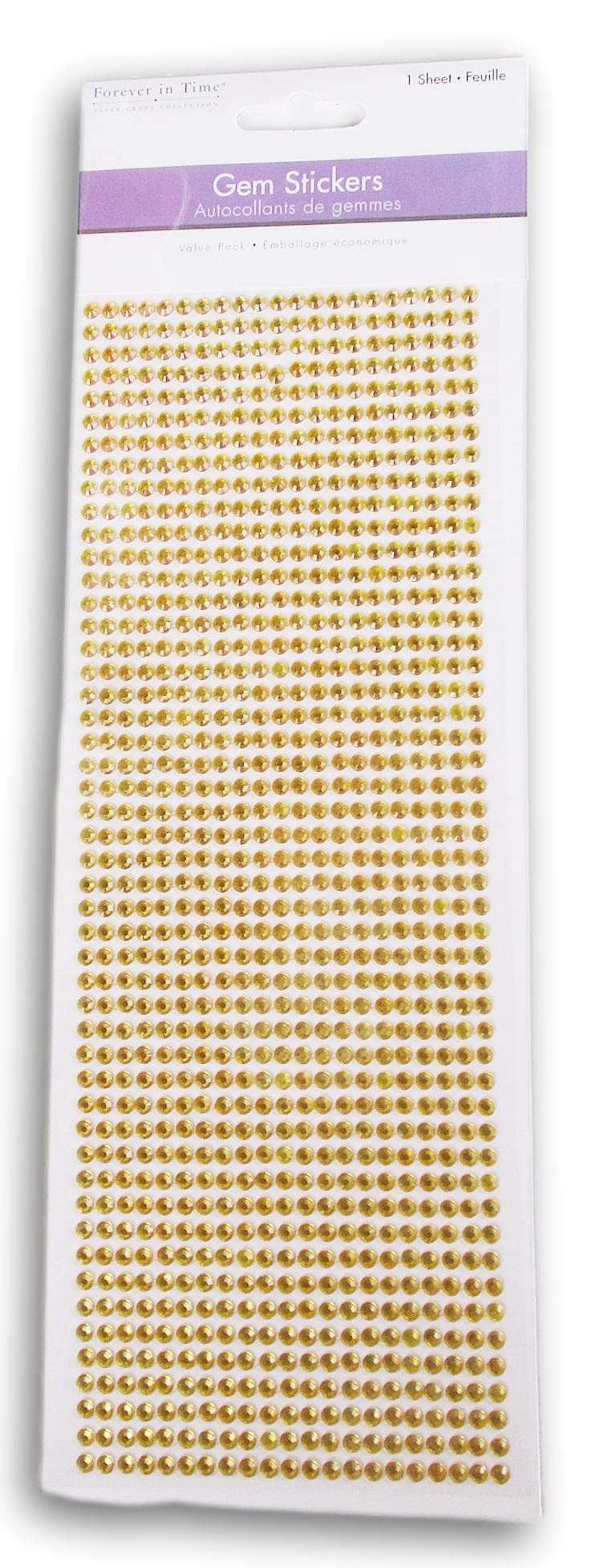 Forever in Time Gold Color Gemstone Stickers - Self-Adhesive Miniature Craft Stone Sticker Gems - 1029 Pieces
