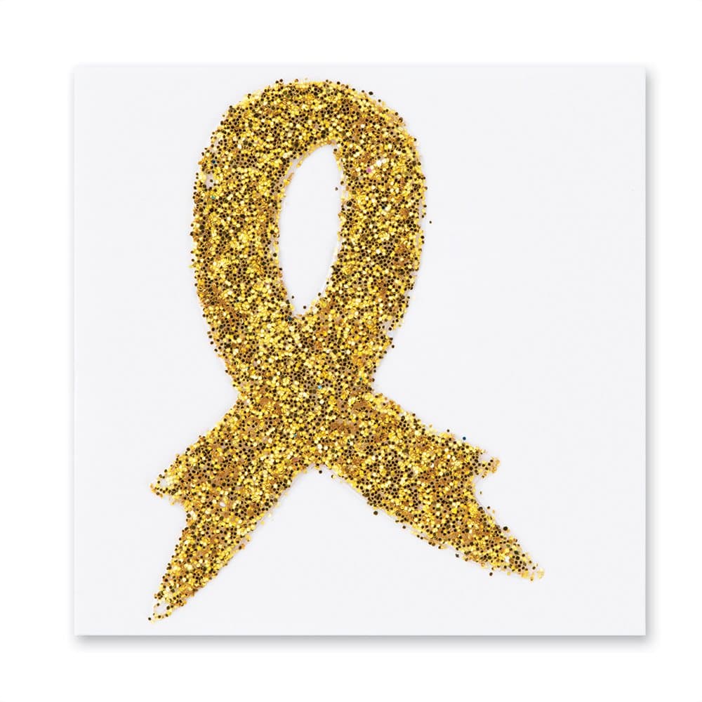 Gold Ribbon Tattoo Stickers - Childhood Cancer Awareness - 48 Per Pack