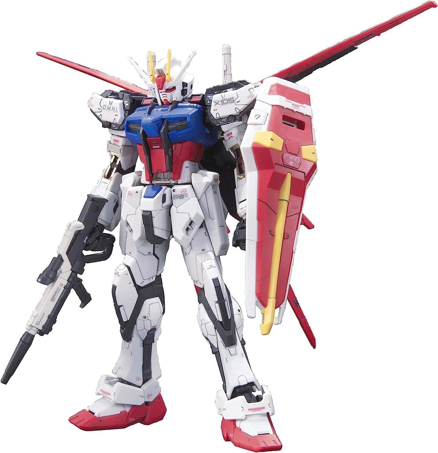 Bandai Spirits RG Mobile Suit Gundam SEED Ale Strike Gundam, 1/144 Scale, Color-Coded Plastic Model, Multicolor