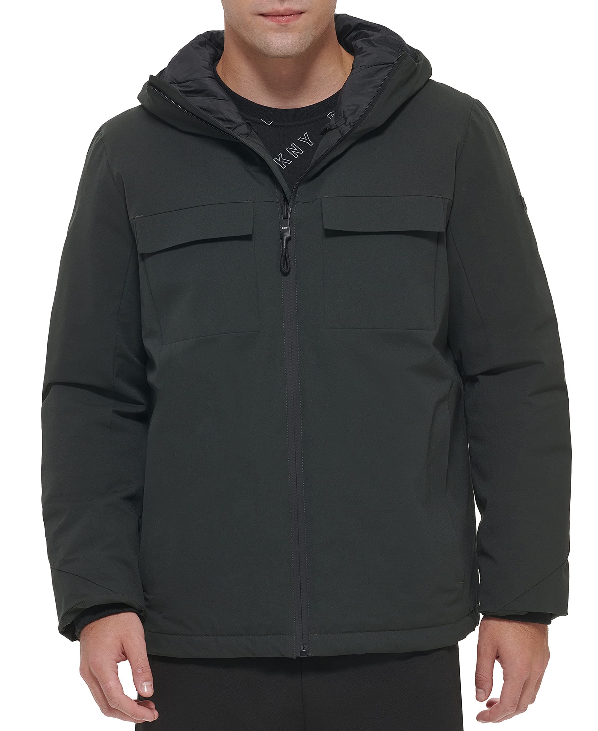 DKNYMen's Performance Tech Hooded Modern Storm Coat